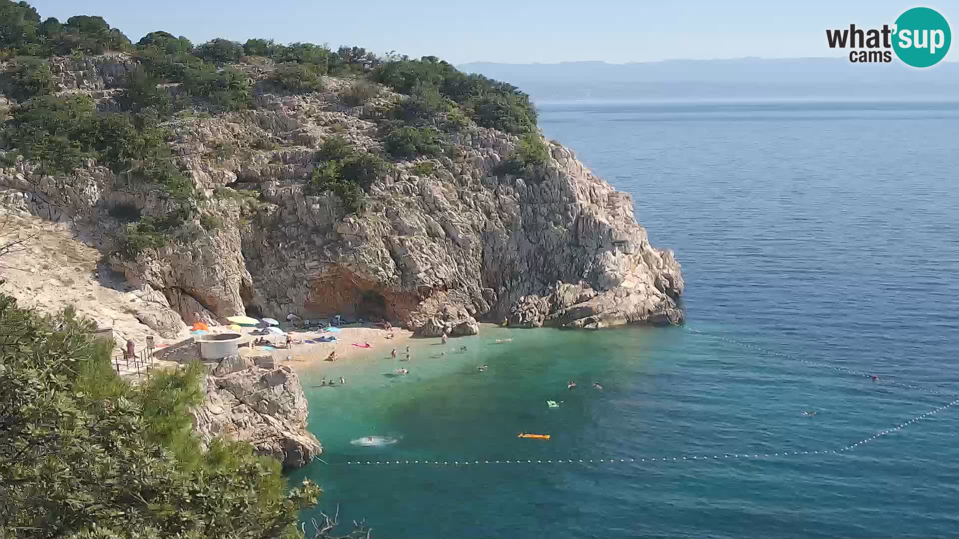 Spletna kamera Brseč plaža – Mošćenička Draga – Hrvaška