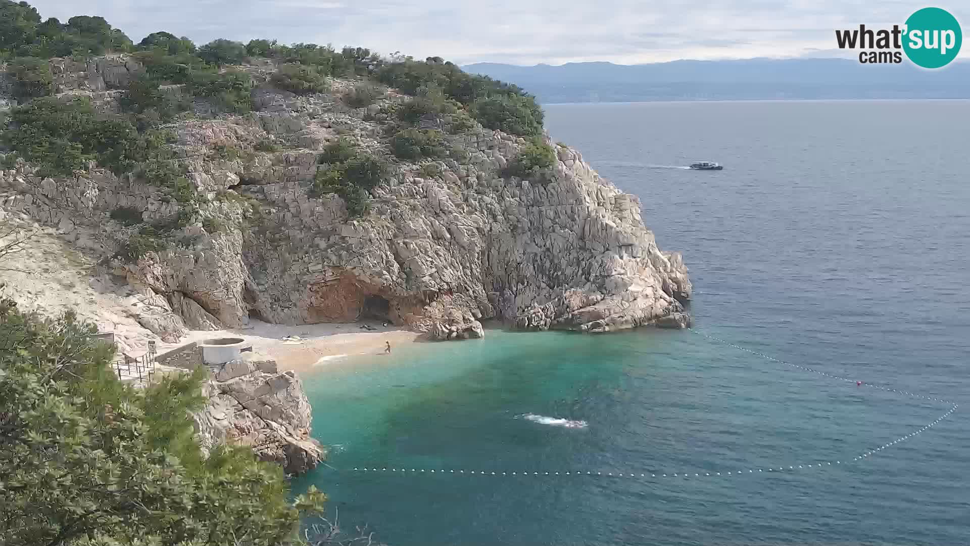 Spletna kamera Brseč plaža – Mošćenička Draga – Hrvaška