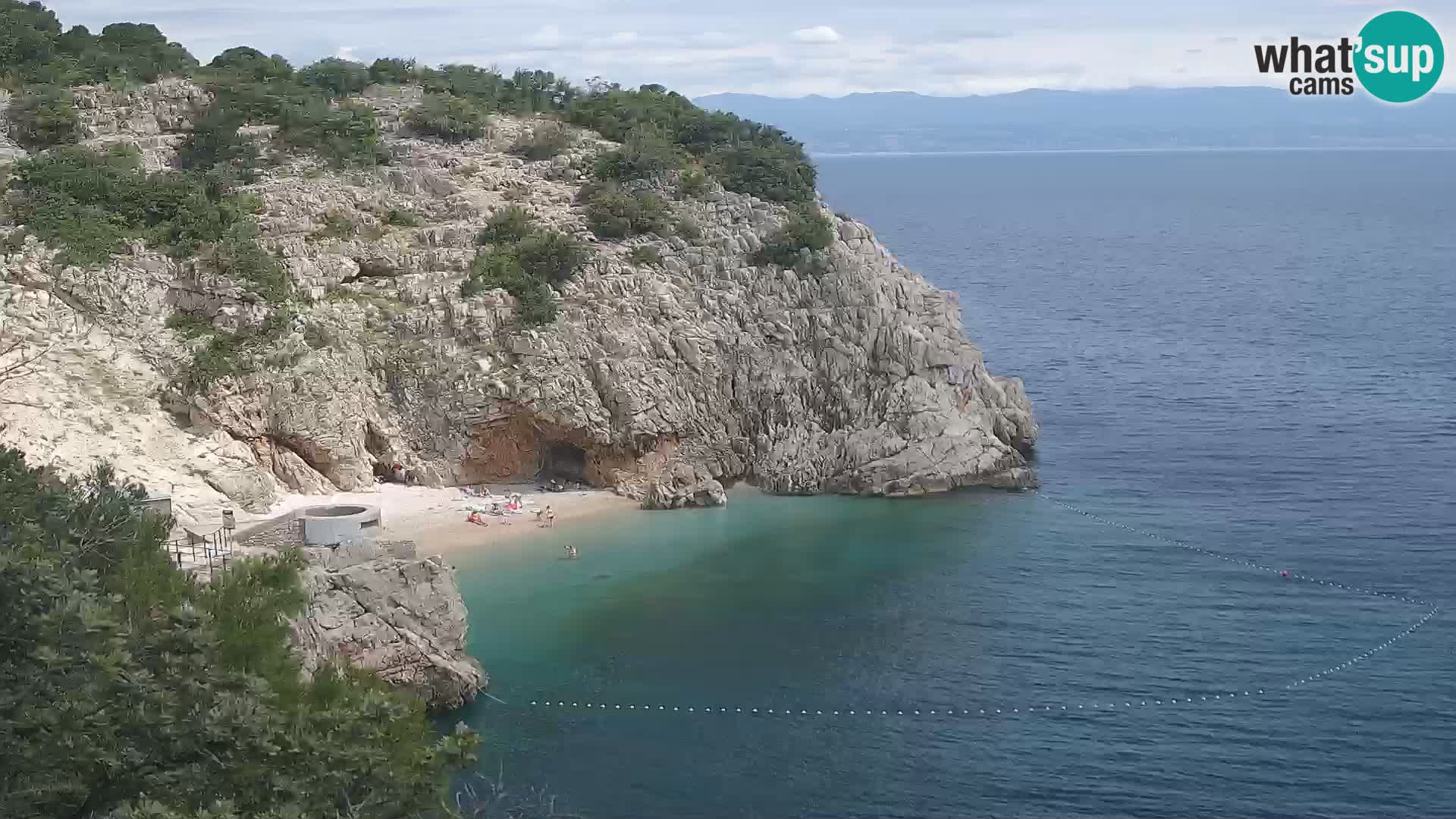 Spletna kamera Brseč plaža – Mošćenička Draga – Hrvaška