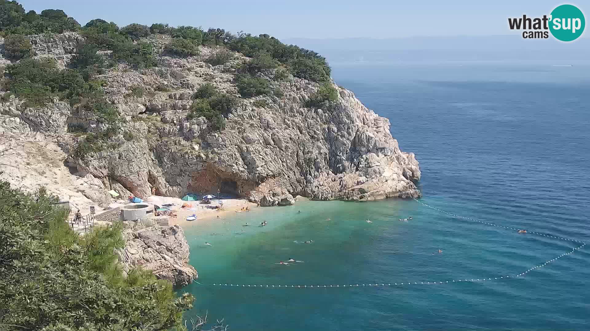 Spletna kamera Brseč plaža – Mošćenička Draga – Hrvaška