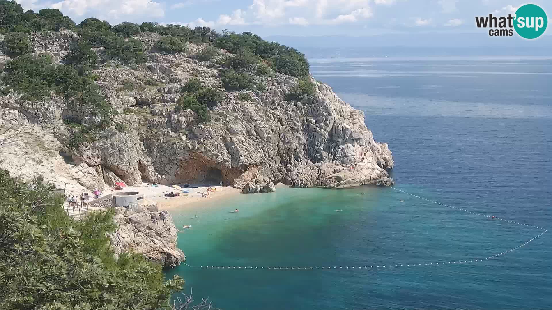 Webcam plage Brseč à Mošćenička Draga, Croatie