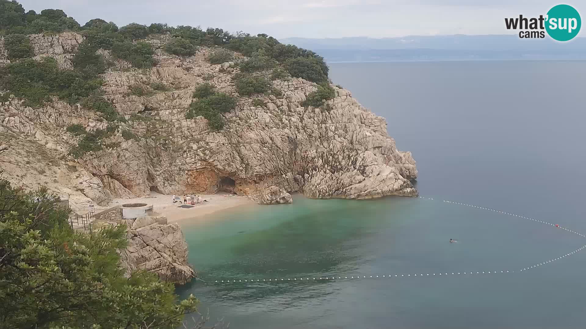 Spletna kamera Brseč plaža – Mošćenička Draga – Hrvaška