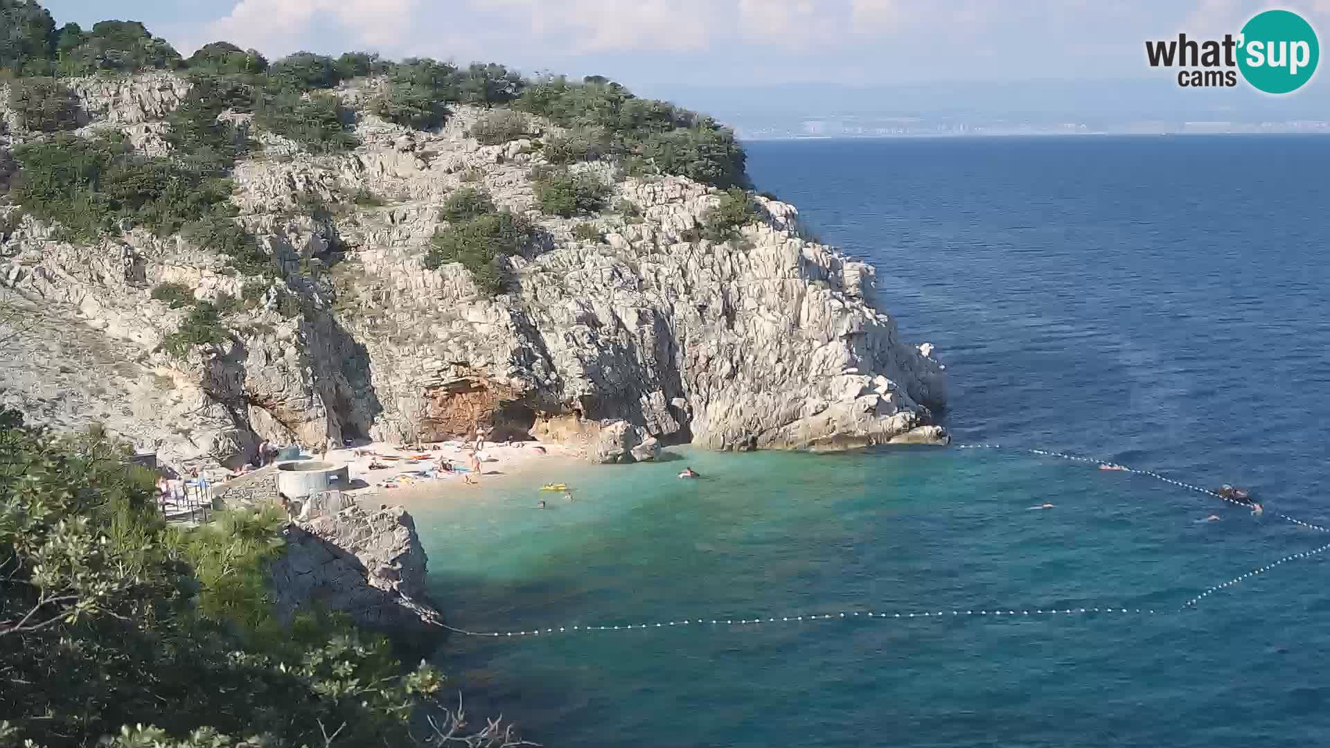 Spletna kamera Brseč plaža – Mošćenička Draga – Hrvaška