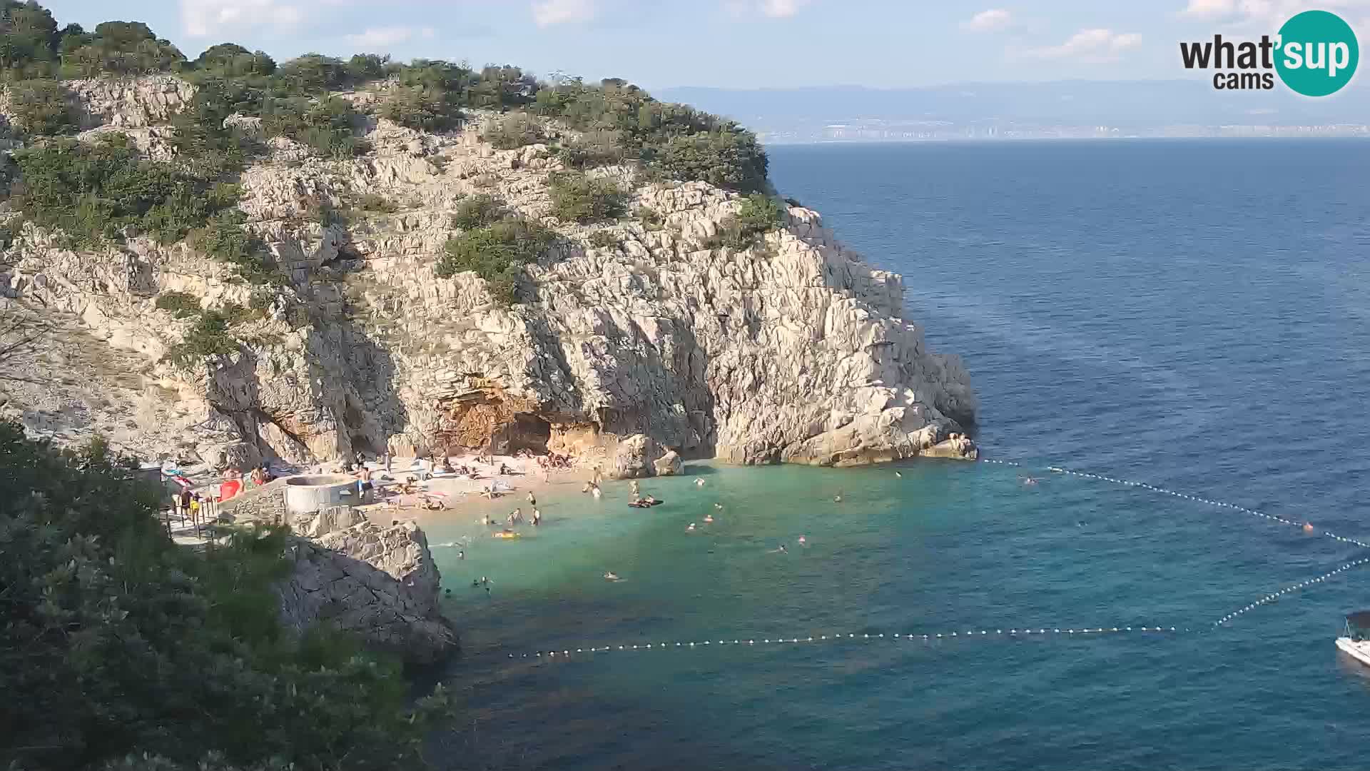 Spletna kamera Brseč plaža – Mošćenička Draga – Hrvaška
