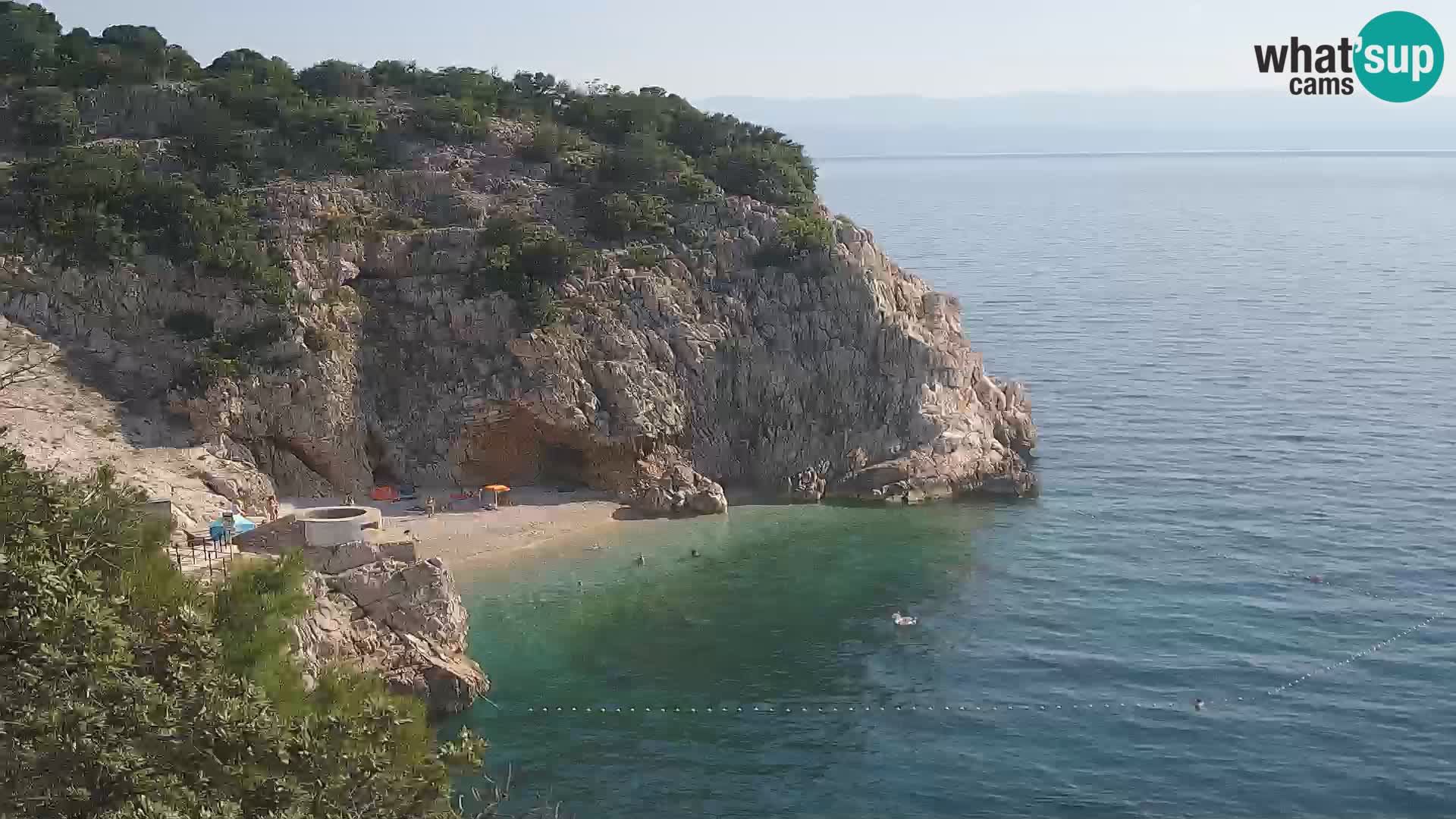 Spletna kamera Brseč plaža – Mošćenička Draga – Hrvaška