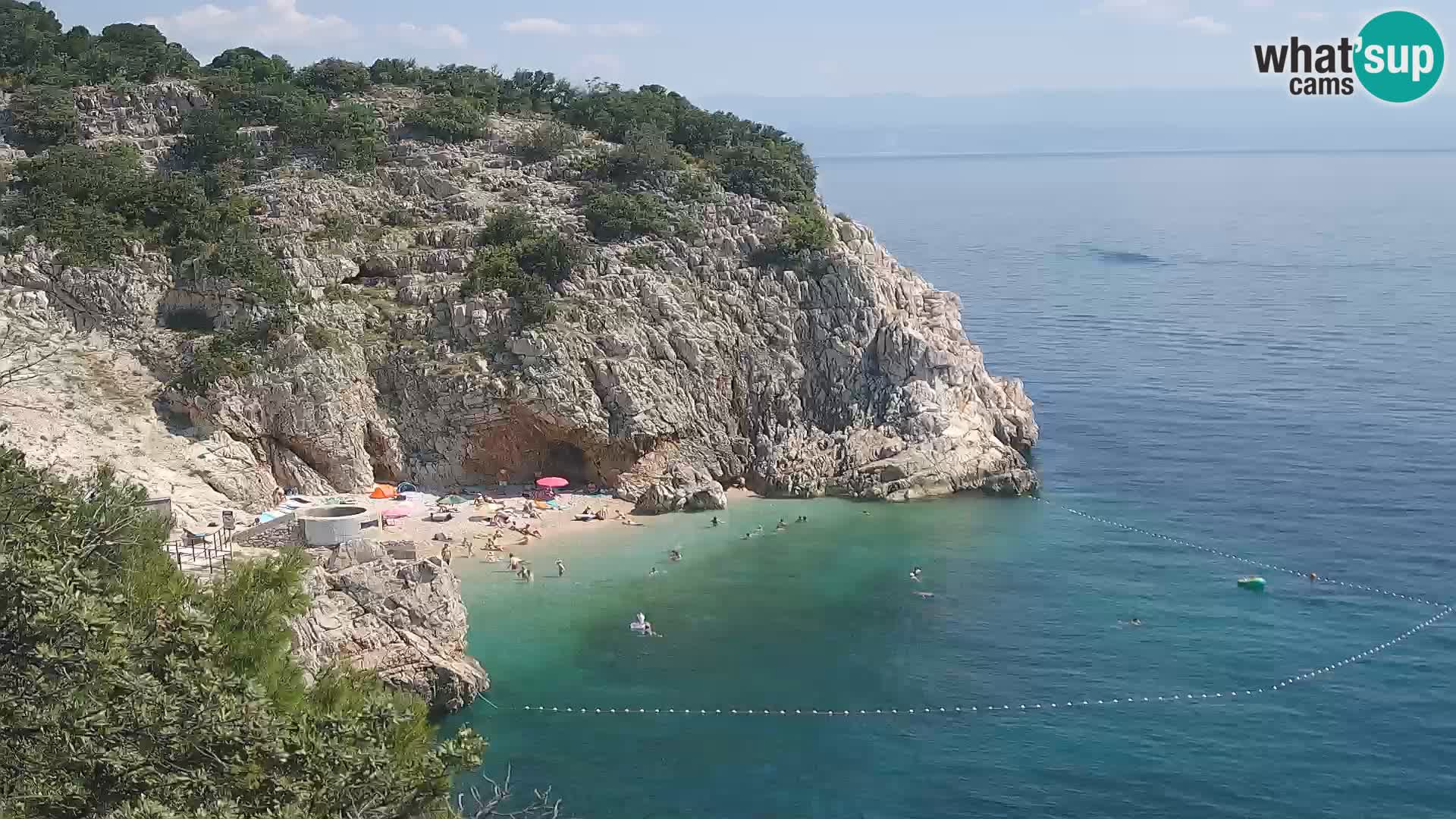Spletna kamera Brseč plaža – Mošćenička Draga – Hrvaška