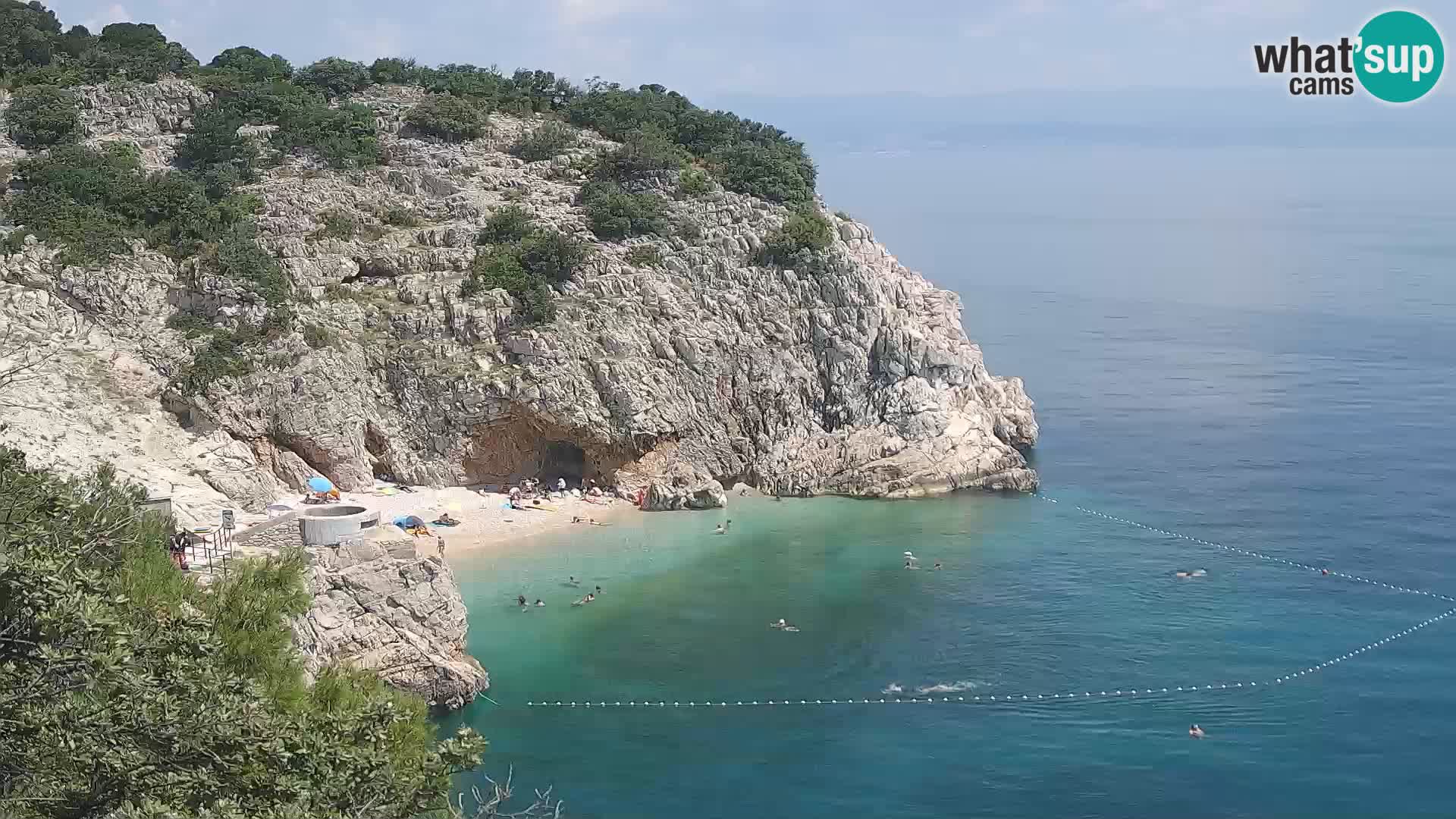 Spletna kamera Brseč plaža – Mošćenička Draga – Hrvaška