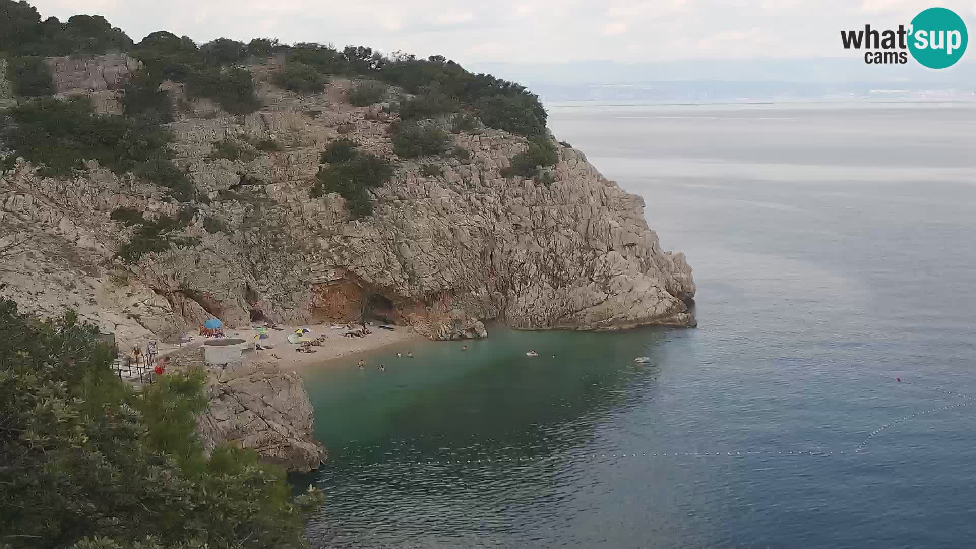 Spletna kamera Brseč plaža – Mošćenička Draga – Hrvaška