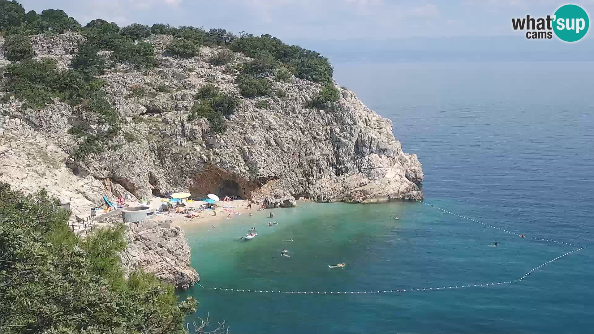 Spletna kamera Brseč plaža – Mošćenička Draga – Hrvaška