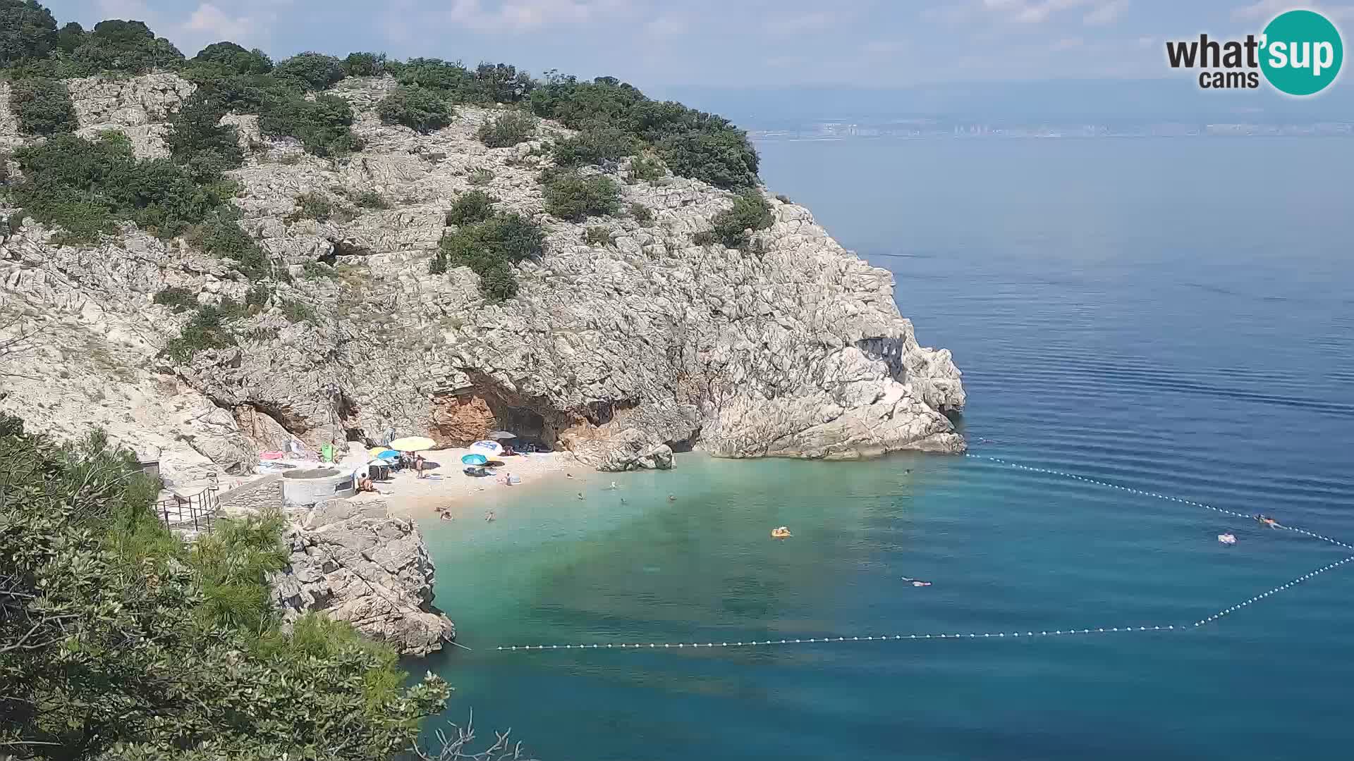 Spletna kamera Brseč plaža – Mošćenička Draga – Hrvaška