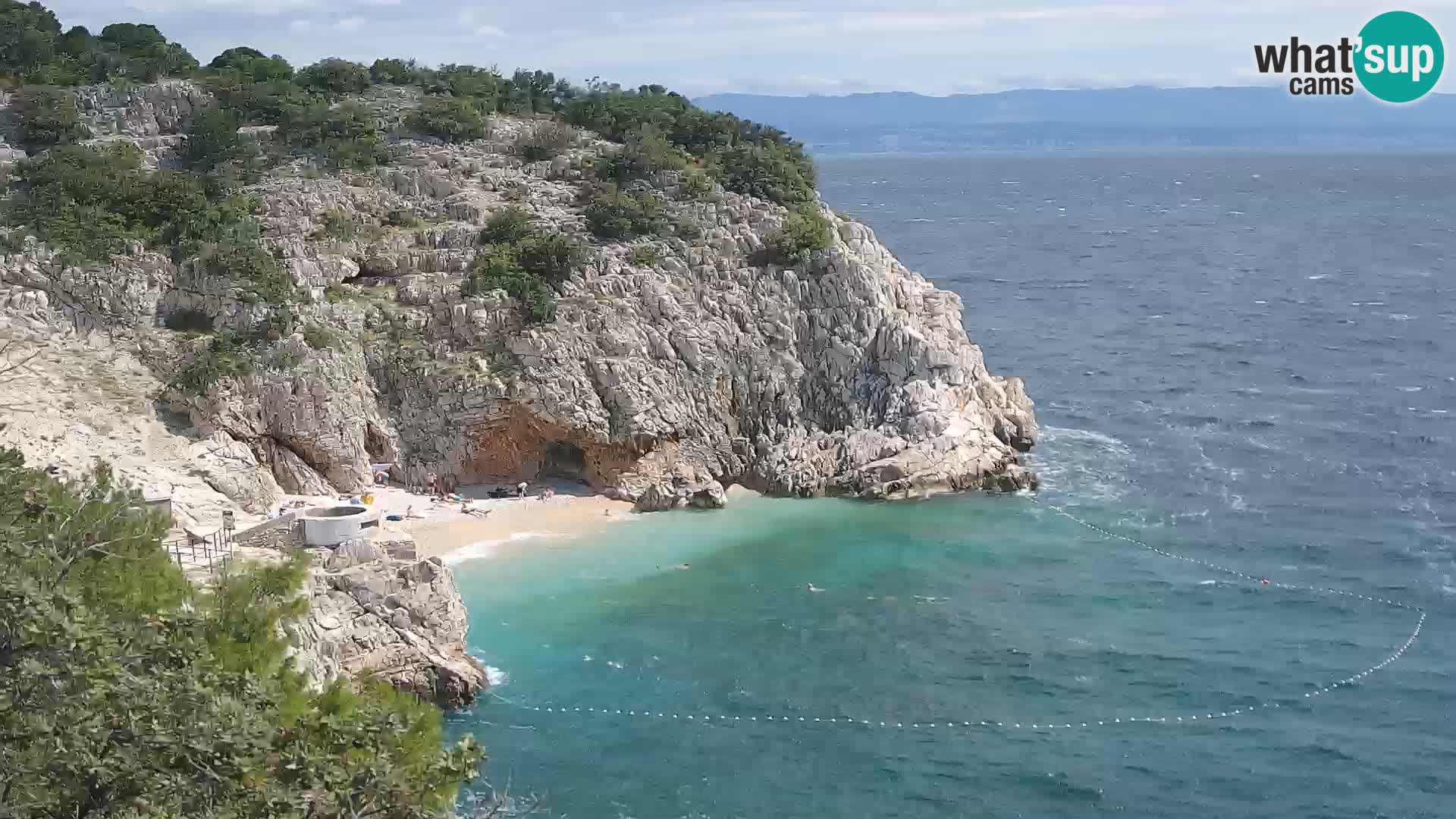 Cámara web de la playa de Brseč en Mošćenička Draga, Croacia