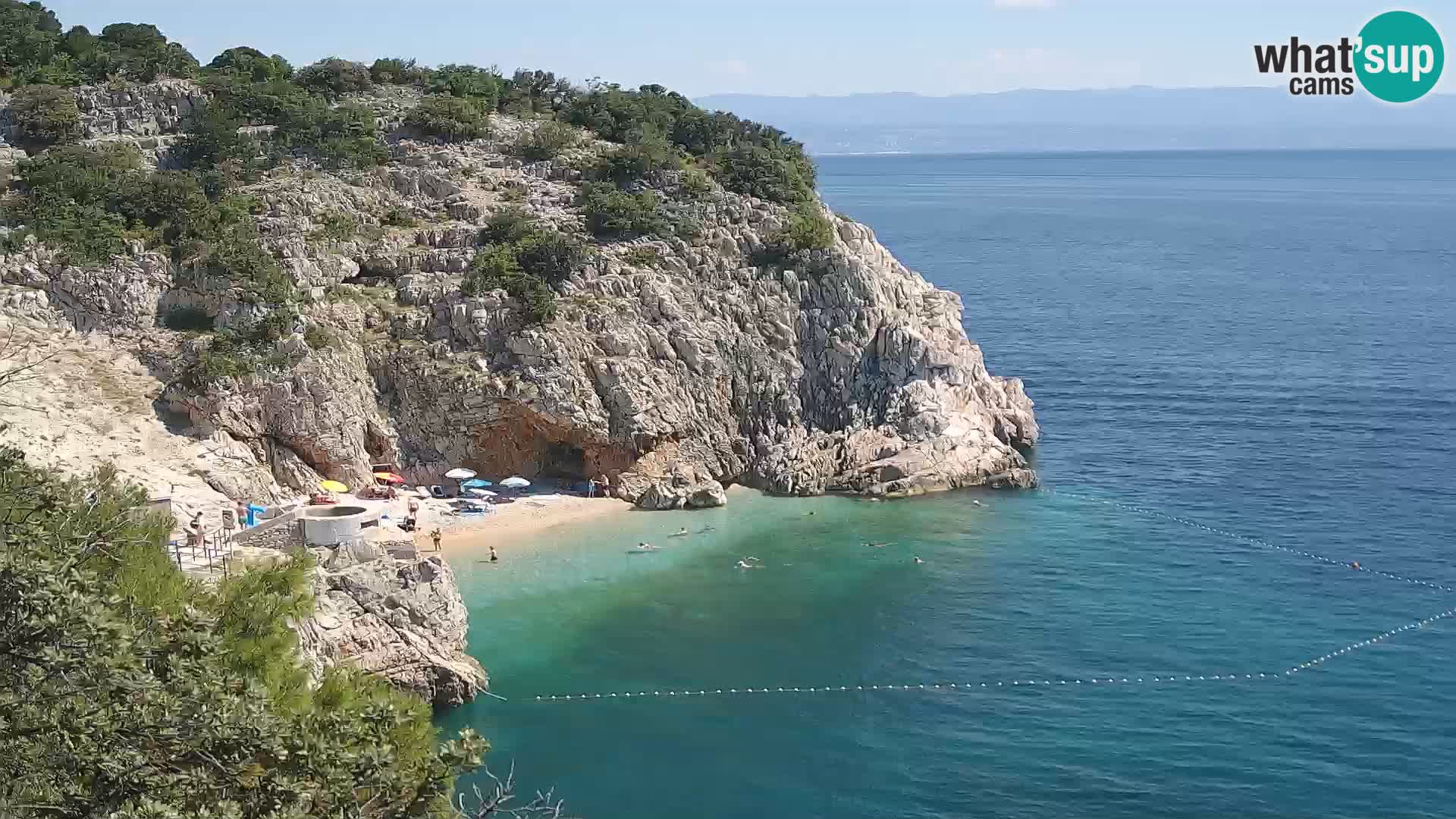 Spletna kamera Brseč plaža – Mošćenička Draga – Hrvaška