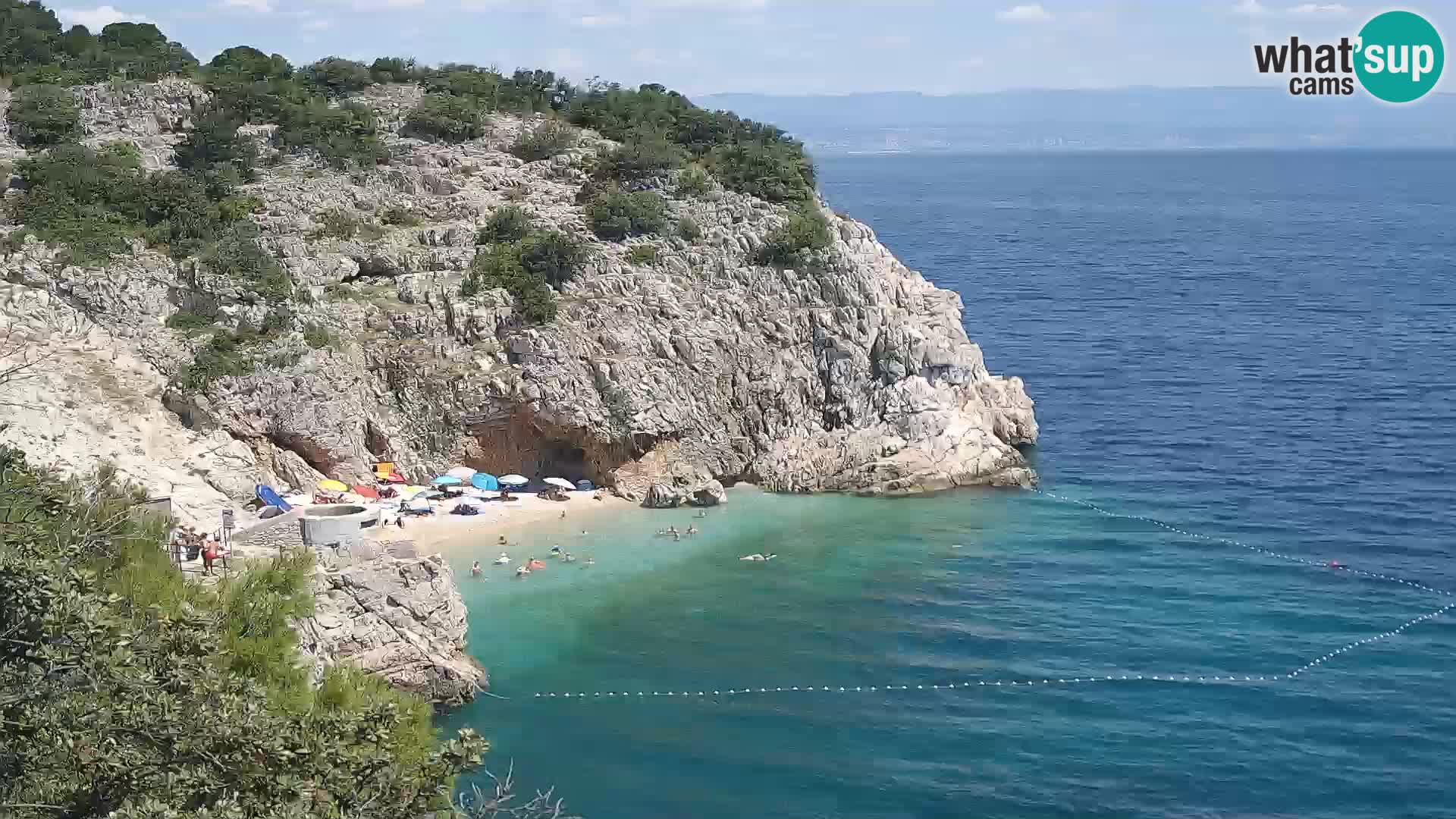 Spletna kamera Brseč plaža – Mošćenička Draga – Hrvaška