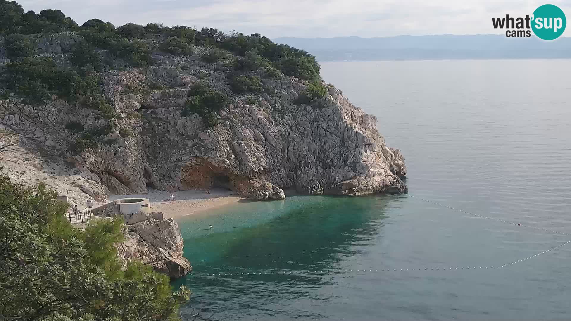 Spletna kamera Brseč plaža – Mošćenička Draga – Hrvaška