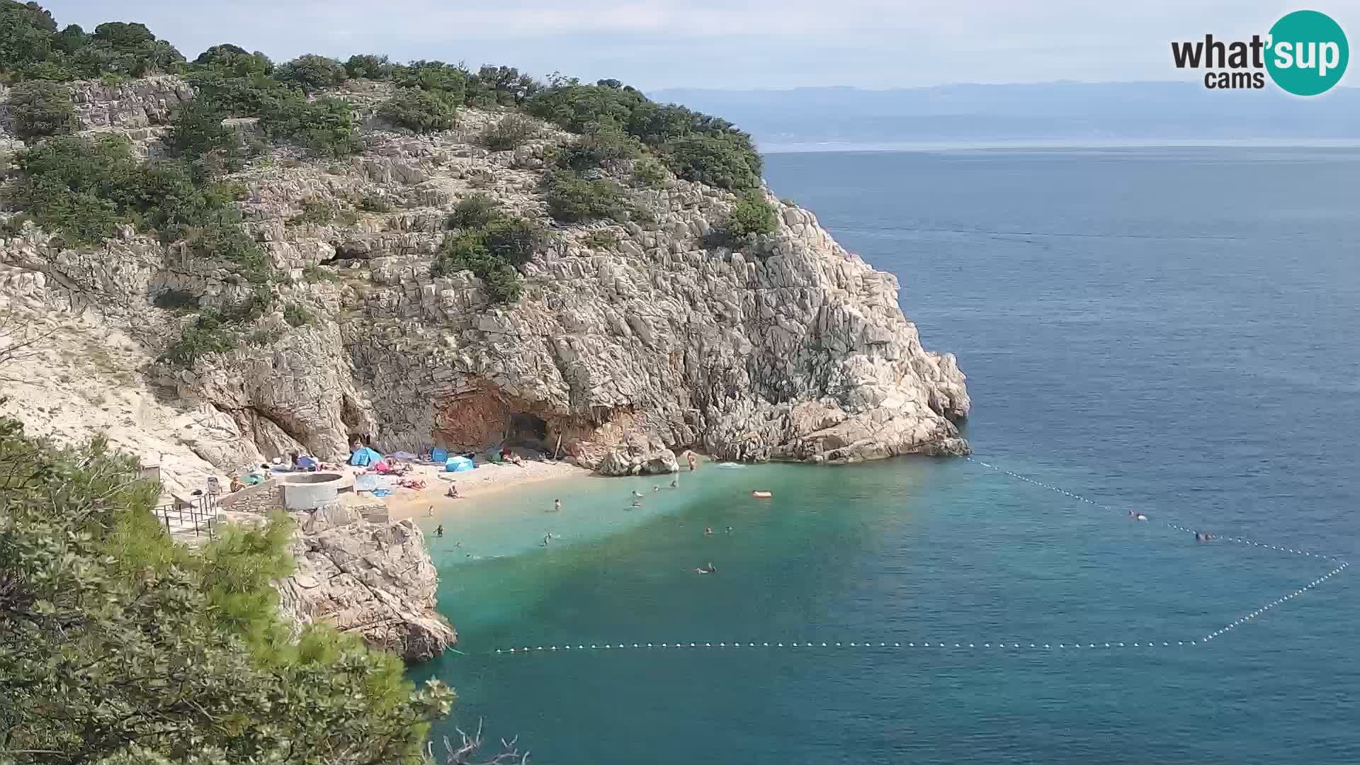 Spletna kamera Brseč plaža – Mošćenička Draga – Hrvaška
