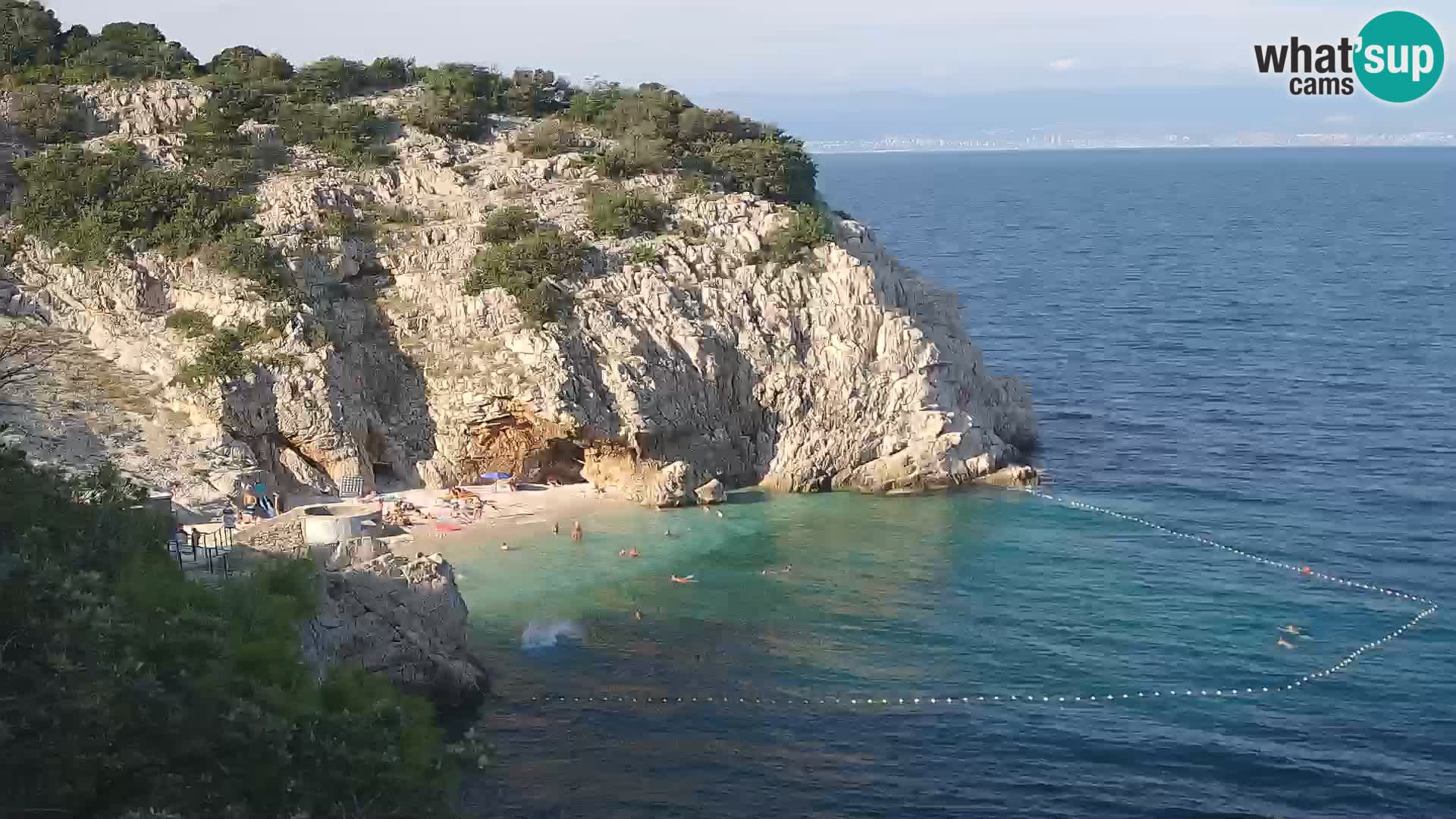 Spletna kamera Brseč plaža – Mošćenička Draga – Hrvaška