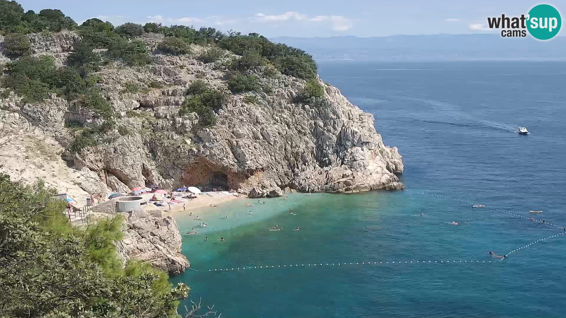 Webcam plage Brseč à Mošćenička Draga, Croatie