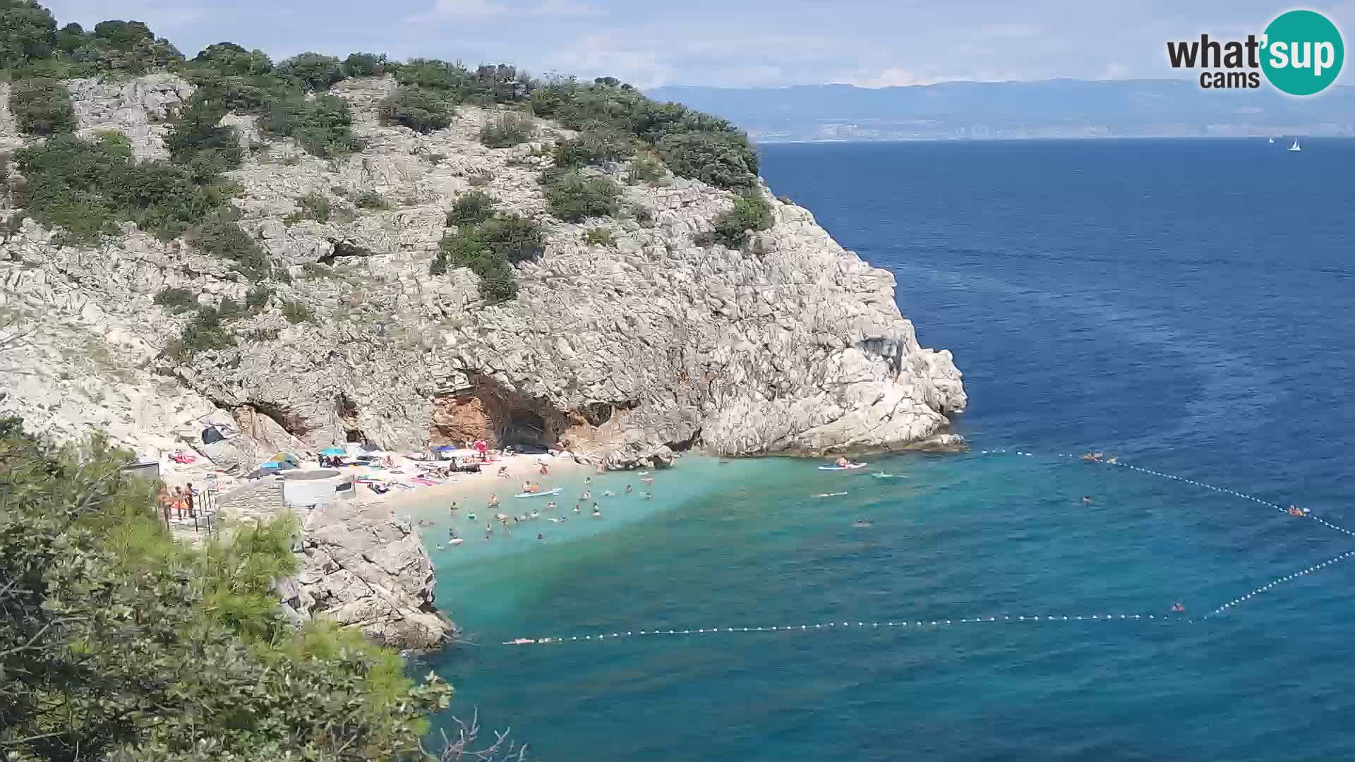 Spletna kamera Brseč plaža – Mošćenička Draga – Hrvaška