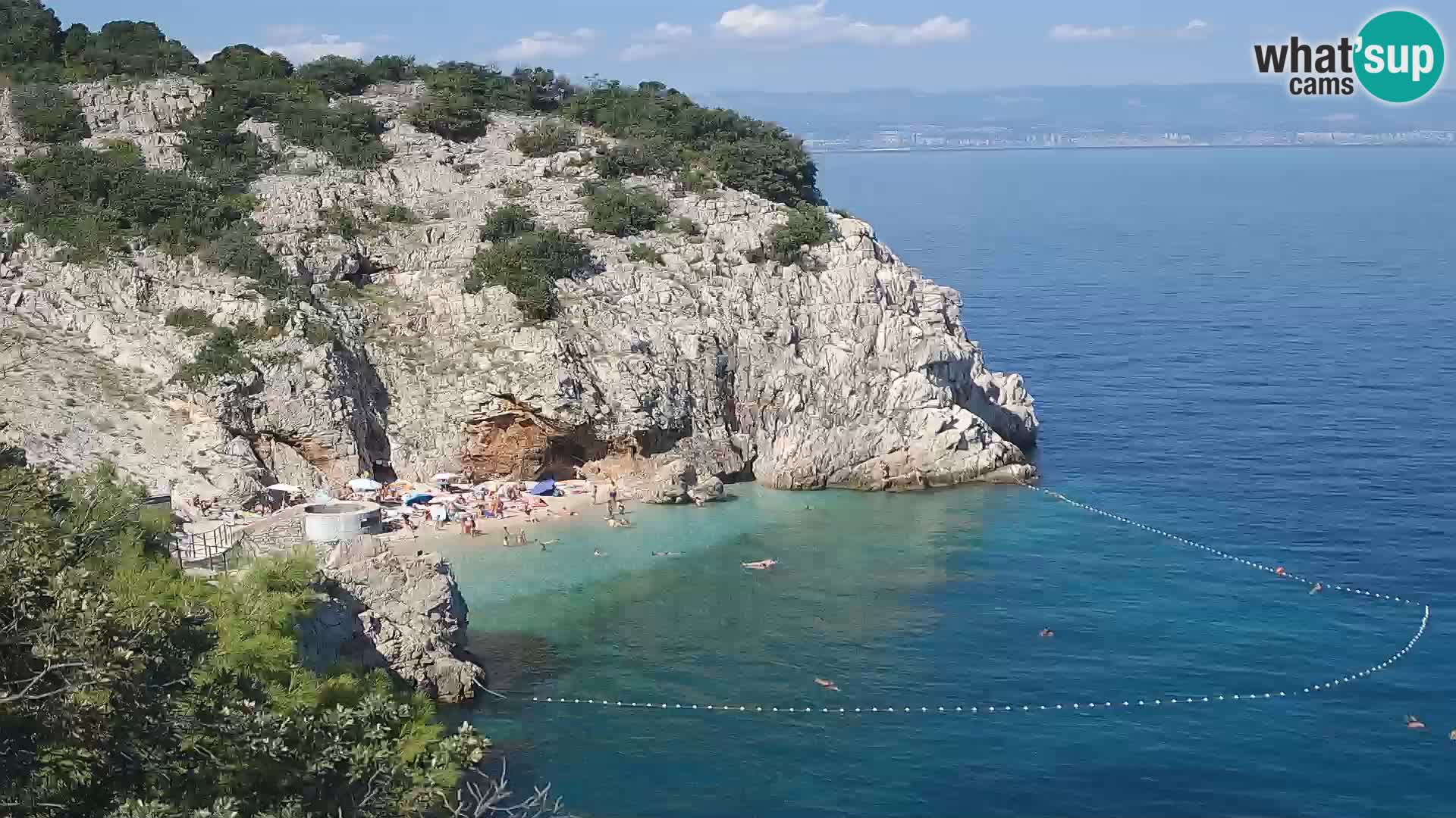 Webcam plage Brseč à Mošćenička Draga, Croatie