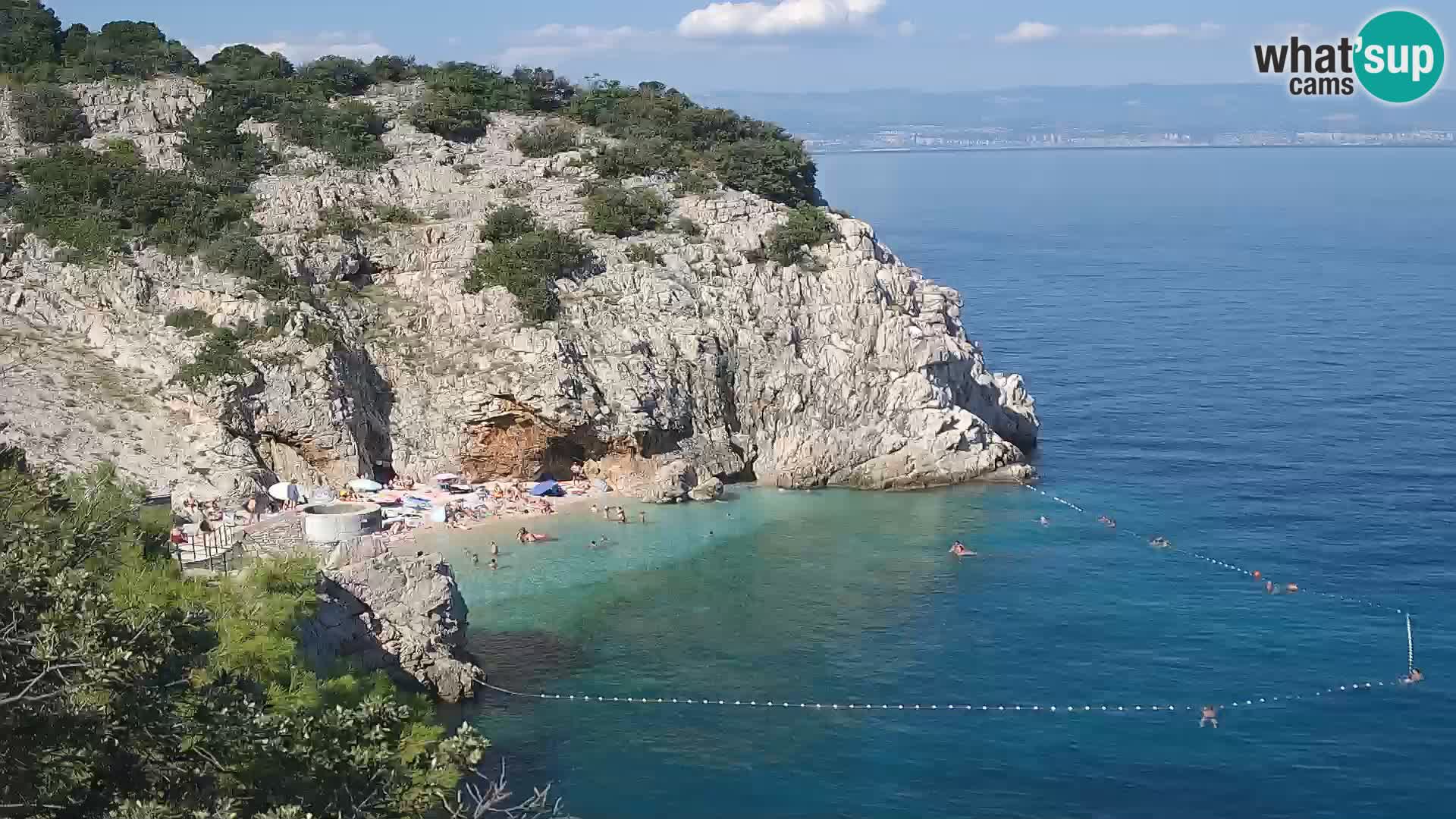 Spletna kamera Brseč plaža – Mošćenička Draga – Hrvaška