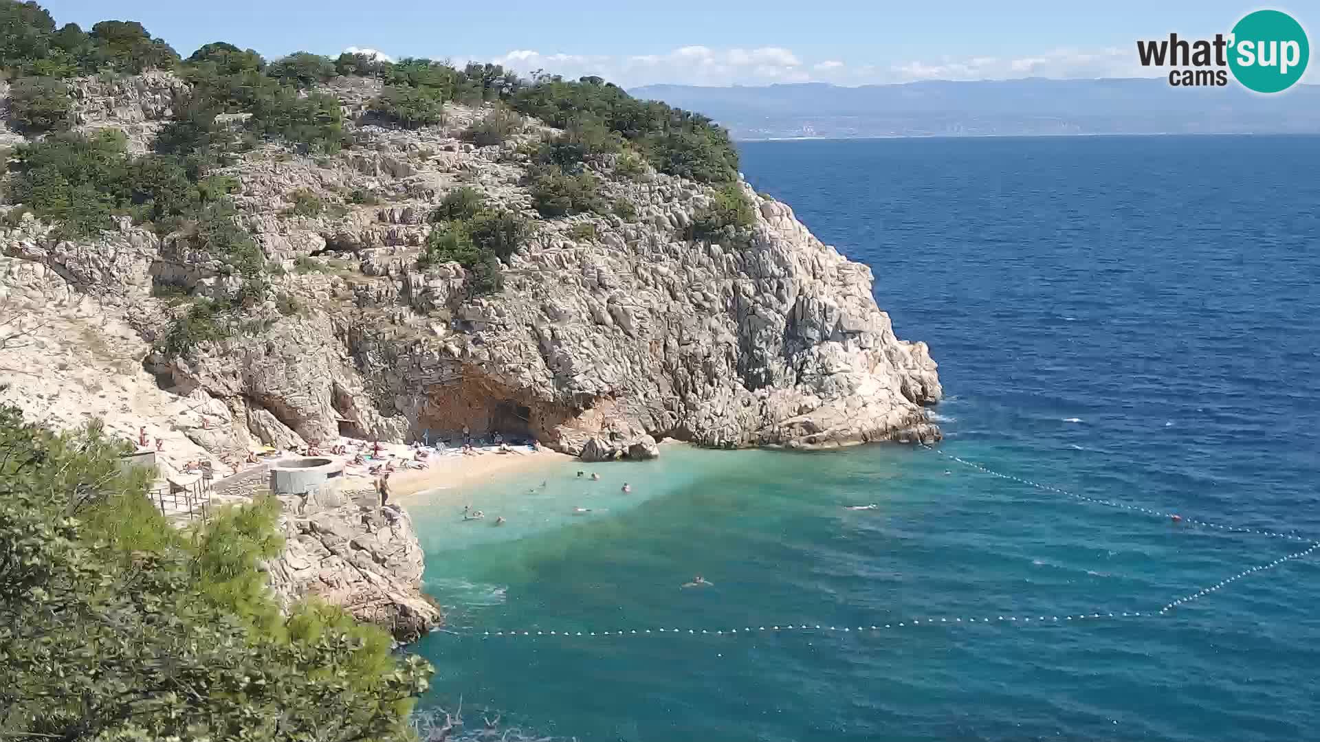 Spletna kamera Brseč plaža – Mošćenička Draga – Hrvaška