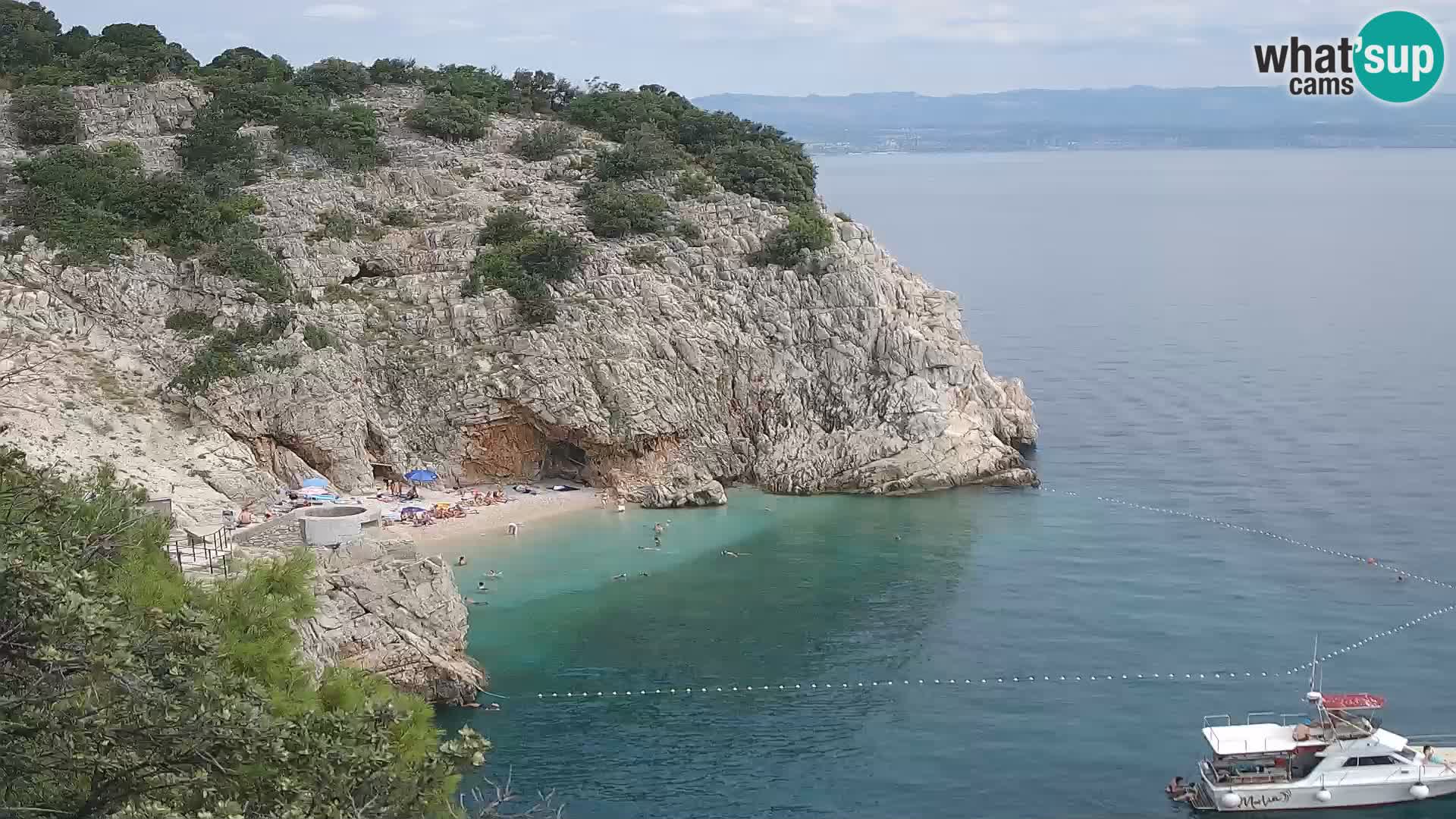 Spletna kamera Brseč plaža – Mošćenička Draga – Hrvaška