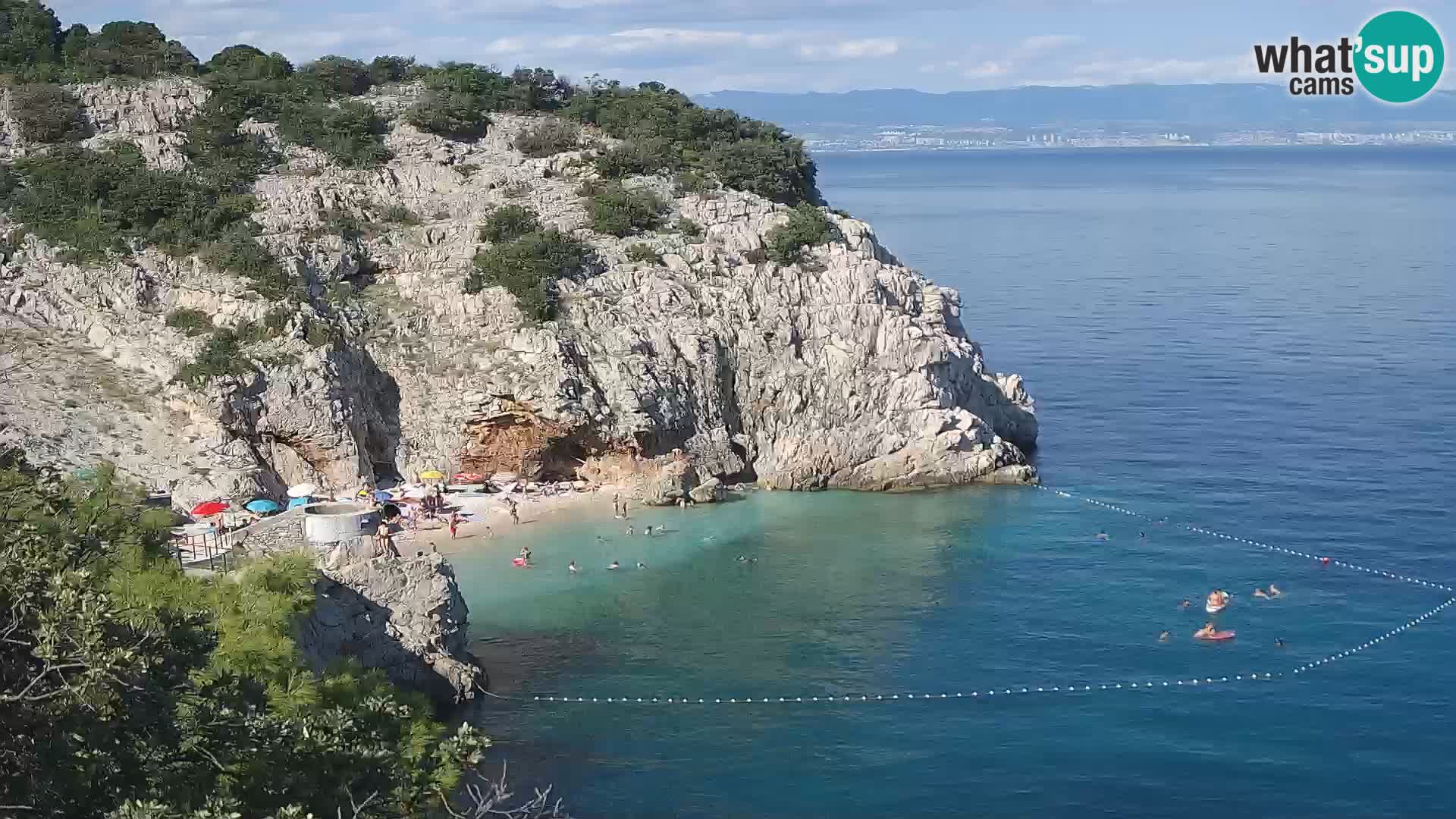 Spletna kamera Brseč plaža – Mošćenička Draga – Hrvaška