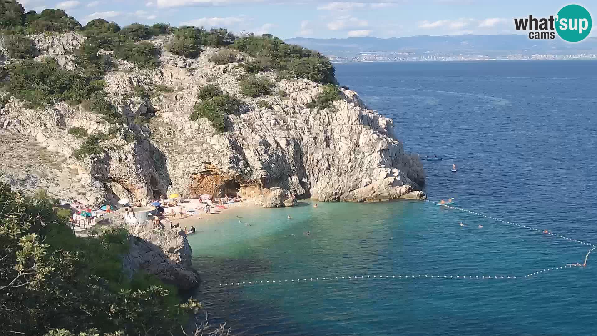 Spletna kamera Brseč plaža – Mošćenička Draga – Hrvaška