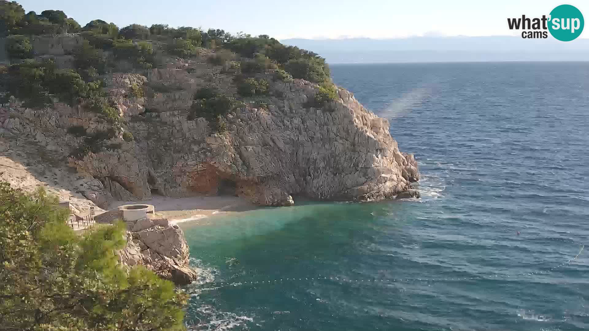 Spletna kamera Brseč plaža – Mošćenička Draga – Hrvaška