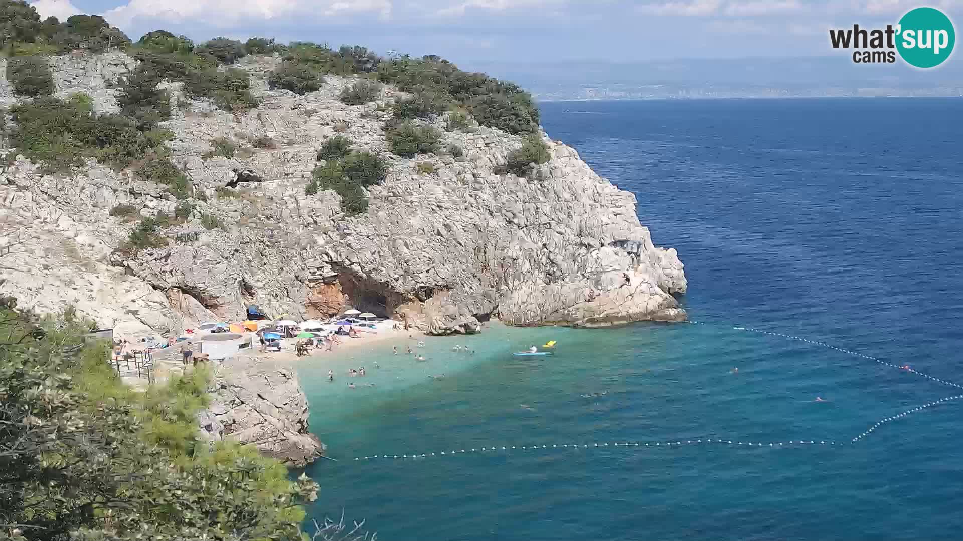 Webcam plage Brseč à Mošćenička Draga, Croatie