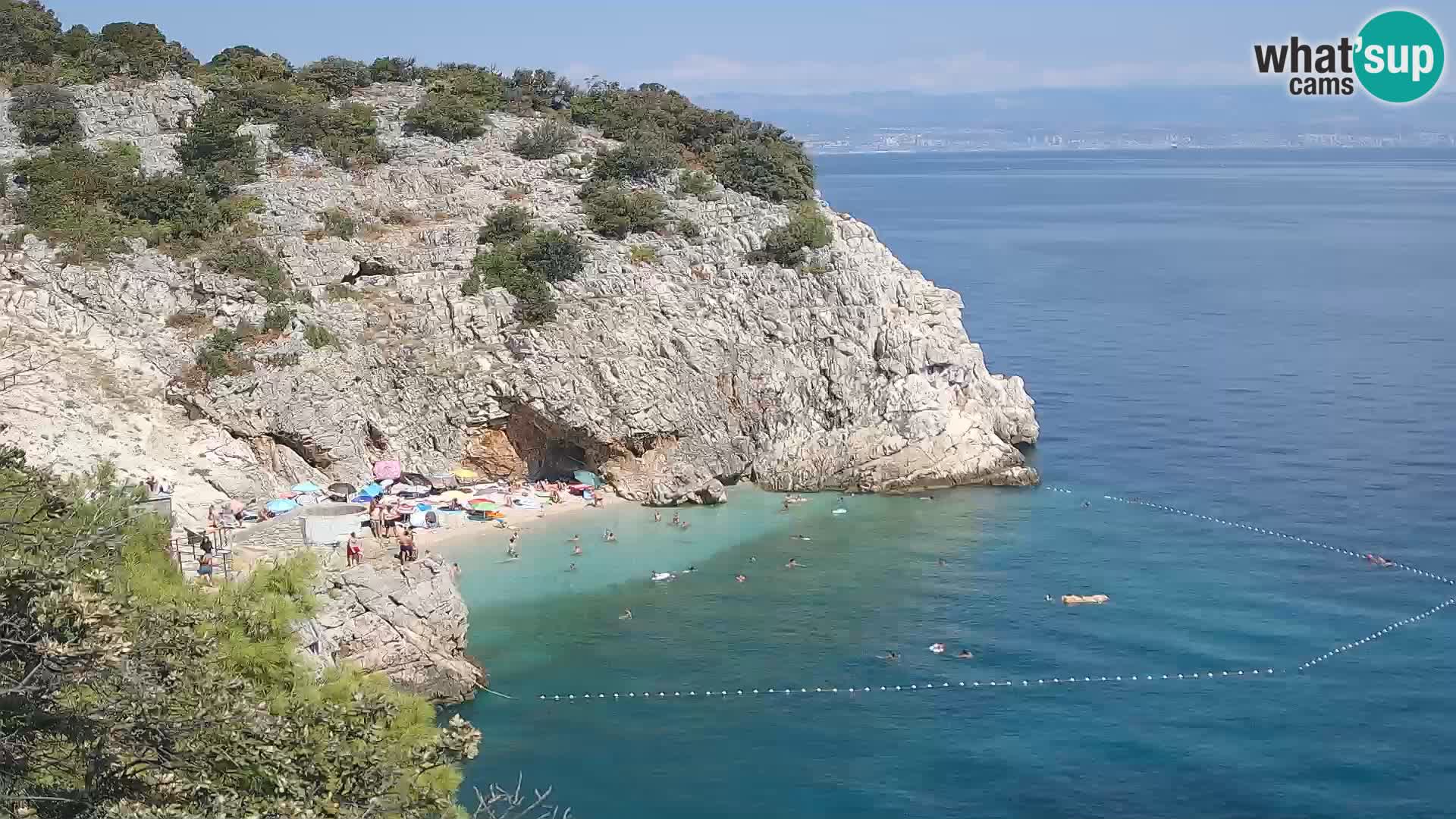 Webcam plage Brseč à Mošćenička Draga, Croatie