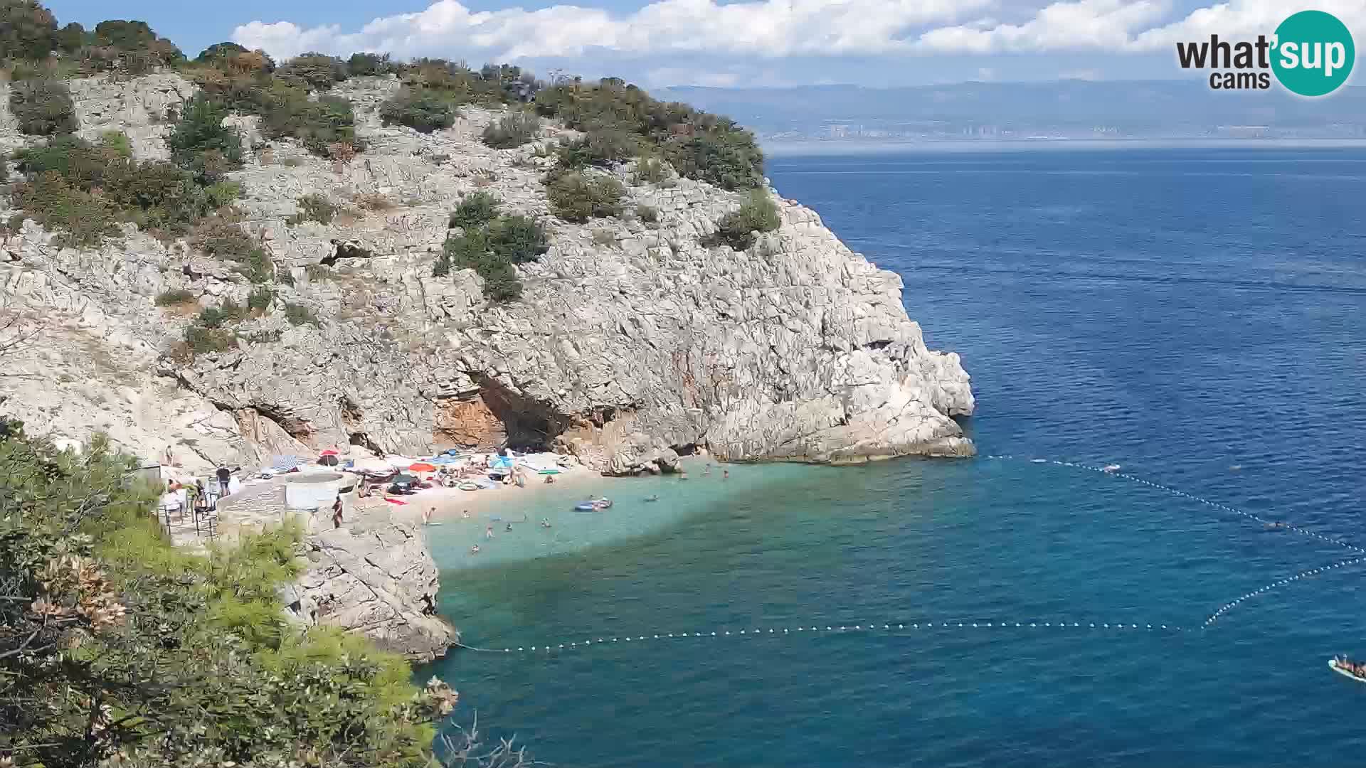Webcam plage Brseč à Mošćenička Draga, Croatie