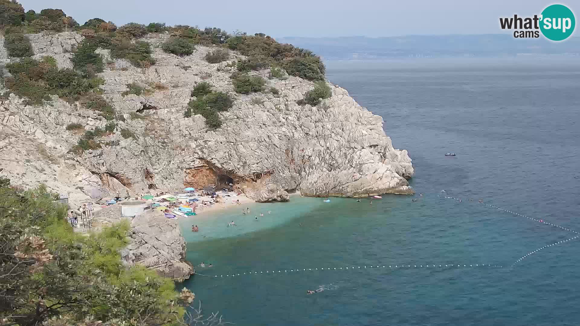 Spletna kamera Brseč plaža – Mošćenička Draga – Hrvaška
