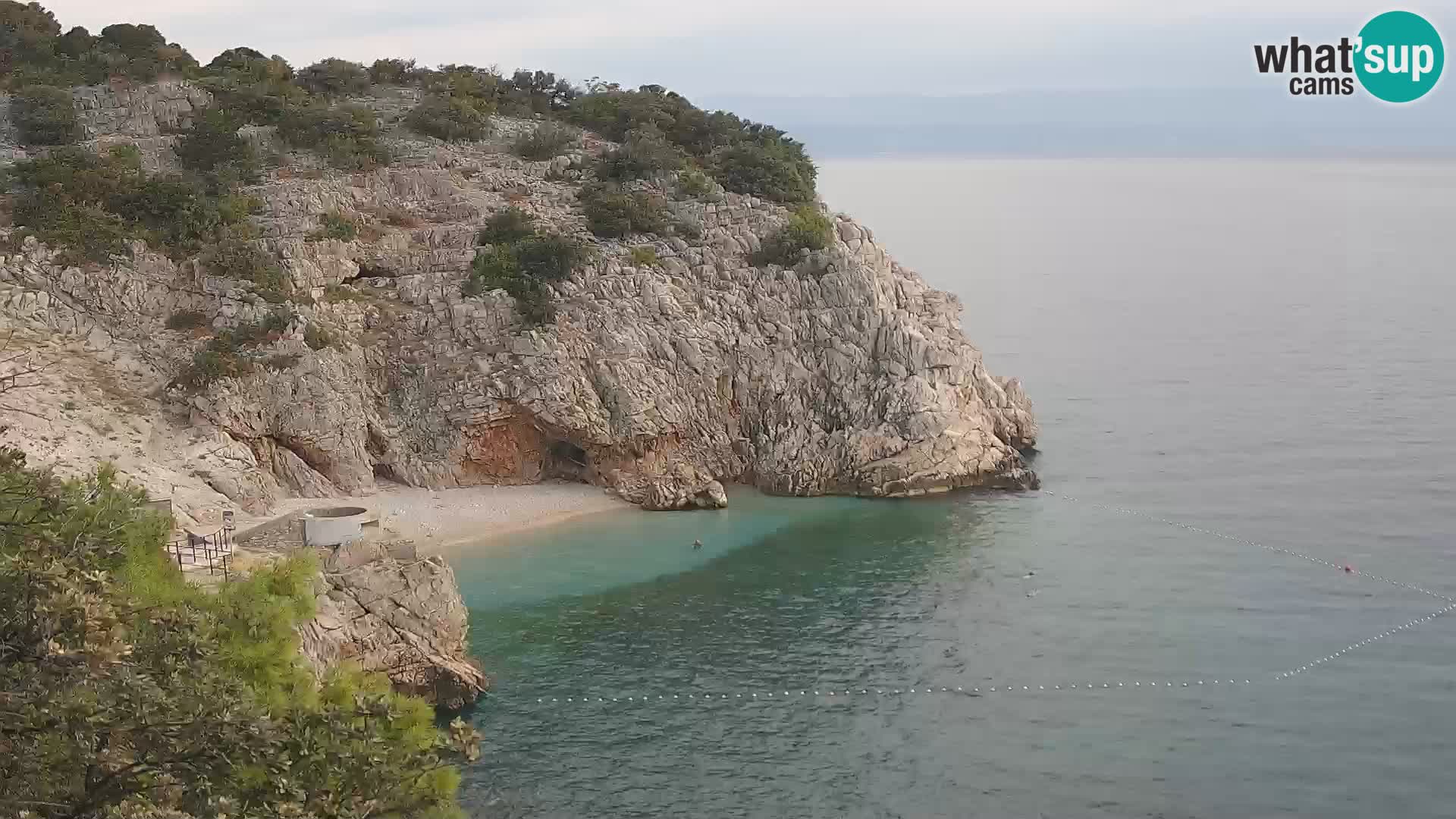 Spletna kamera Brseč plaža – Mošćenička Draga – Hrvaška