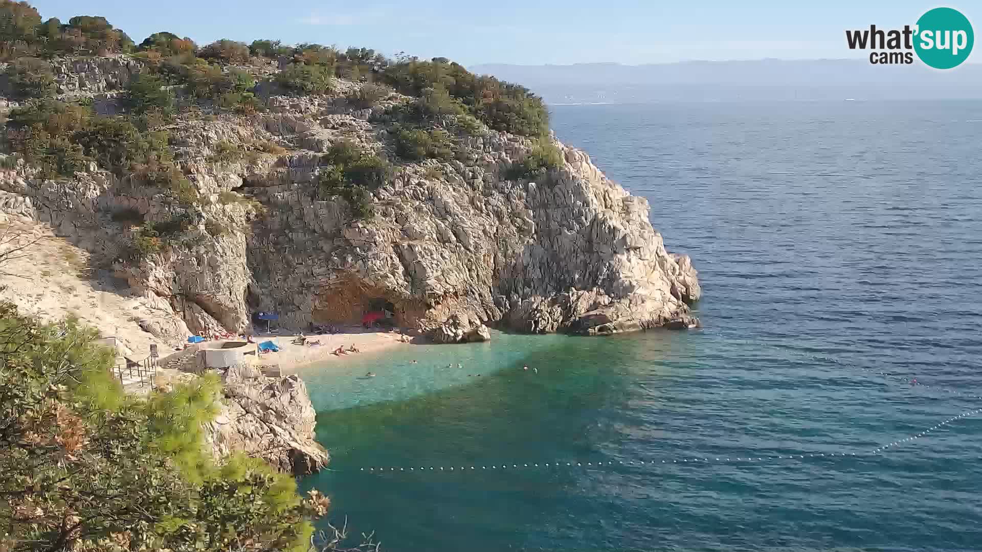 Spletna kamera Brseč plaža – Mošćenička Draga – Hrvaška