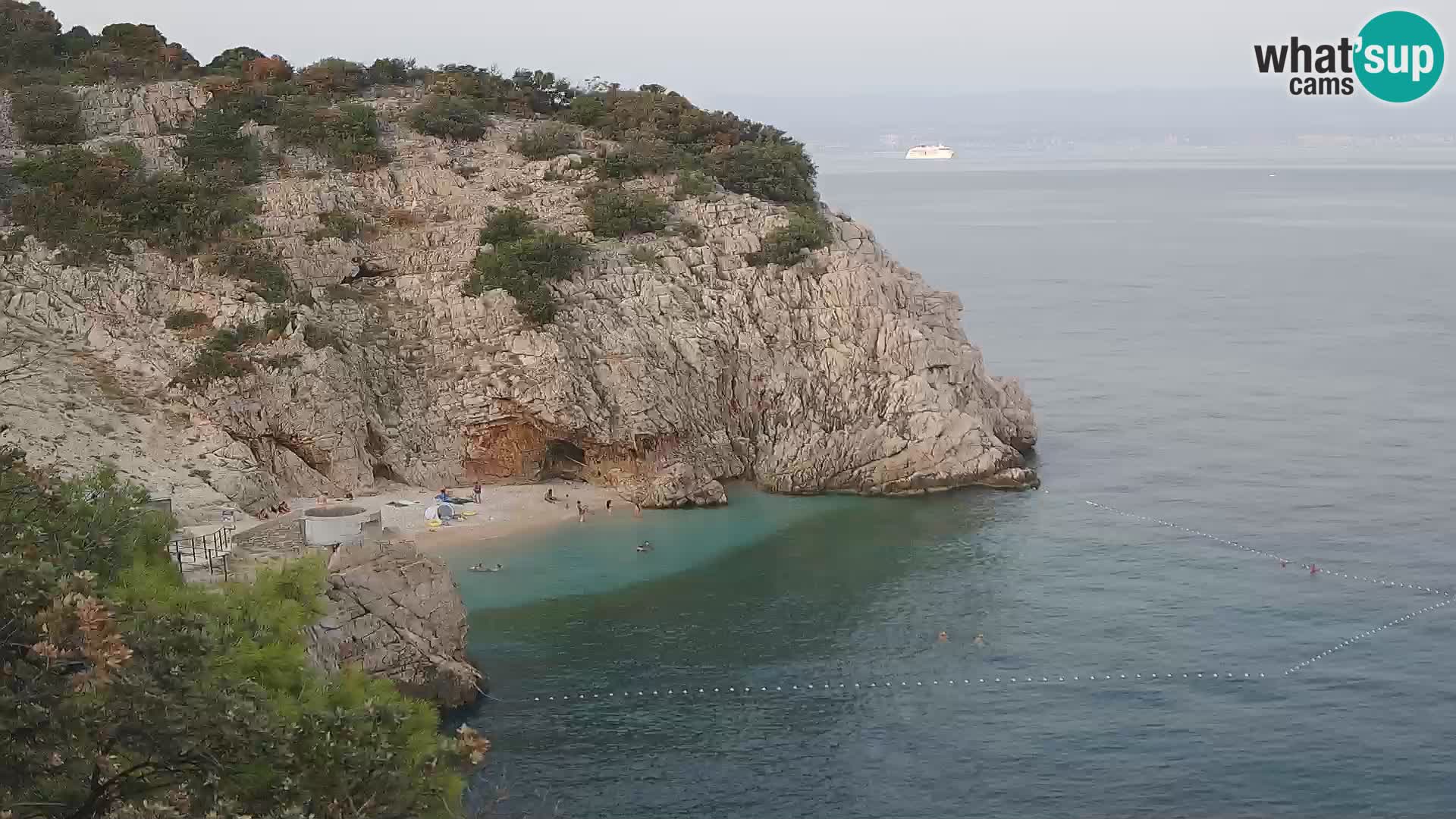 Webcam plage Brseč à Mošćenička Draga, Croatie