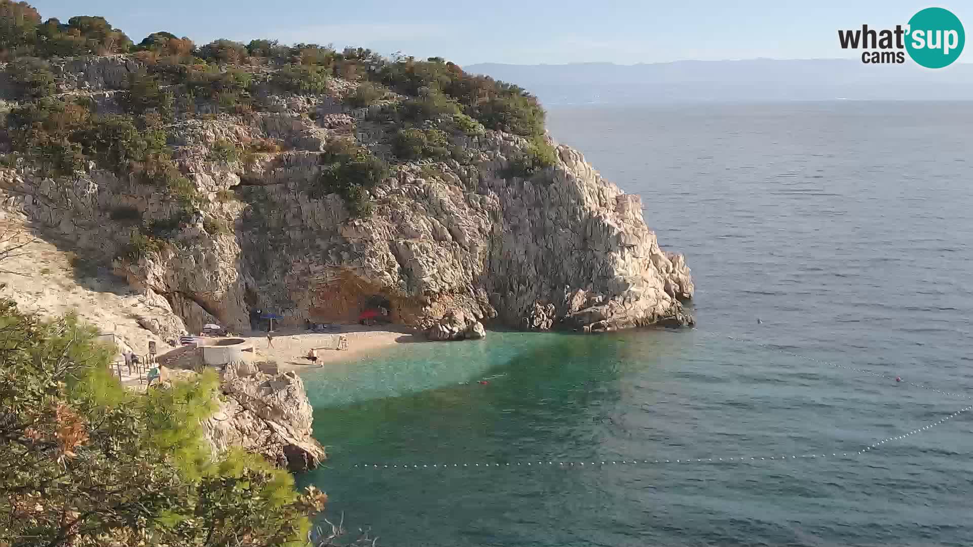 Spletna kamera Brseč plaža – Mošćenička Draga – Hrvaška
