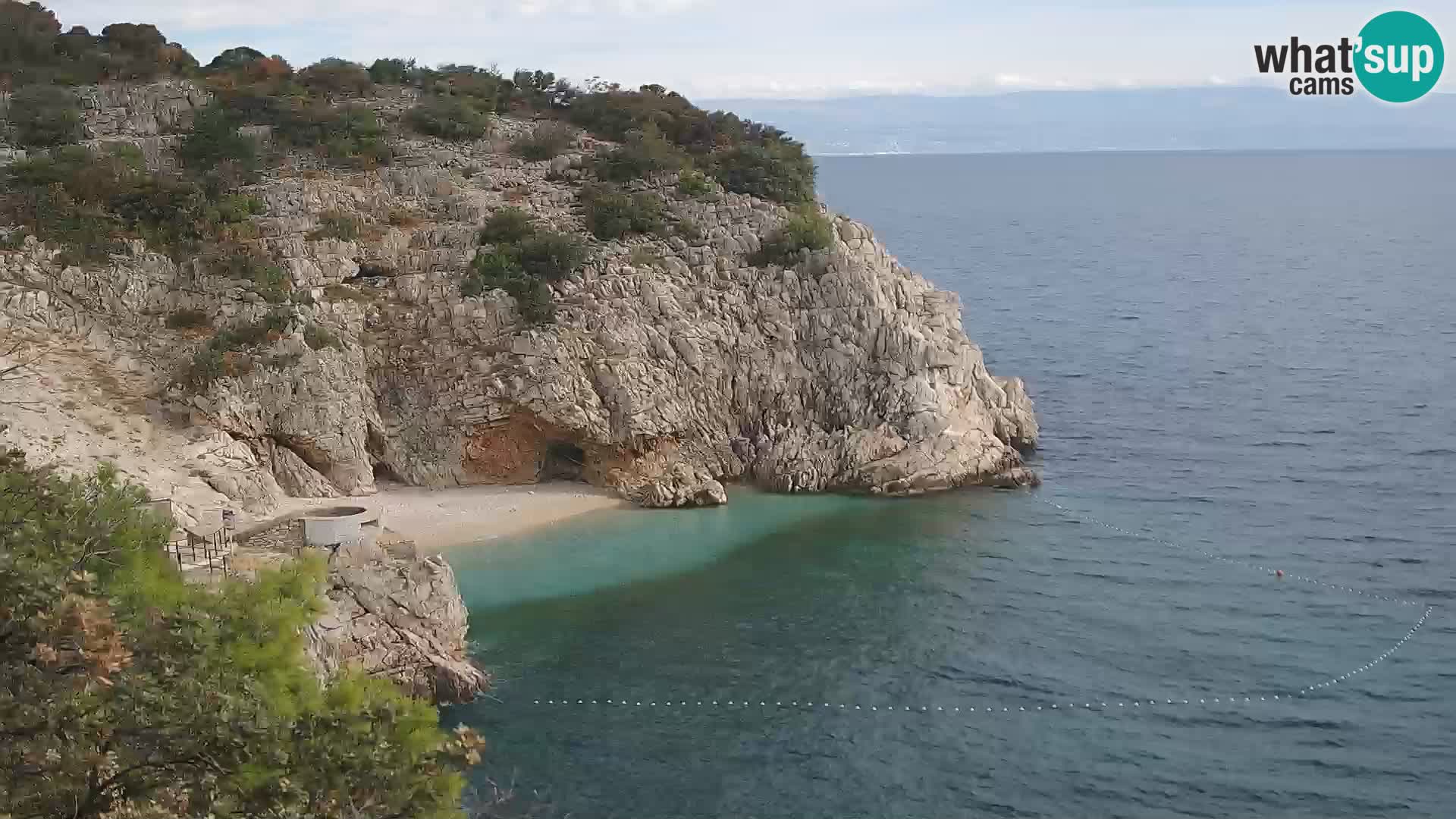 Spletna kamera Brseč plaža – Mošćenička Draga – Hrvaška