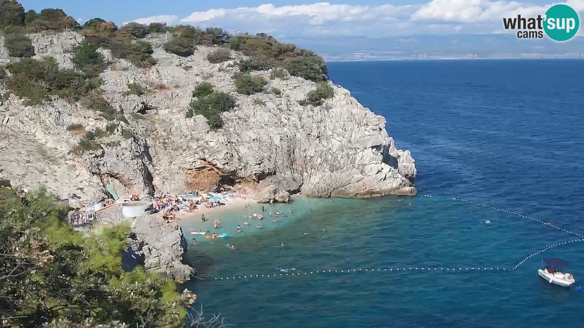 Spletna kamera Brseč plaža – Mošćenička Draga – Hrvaška