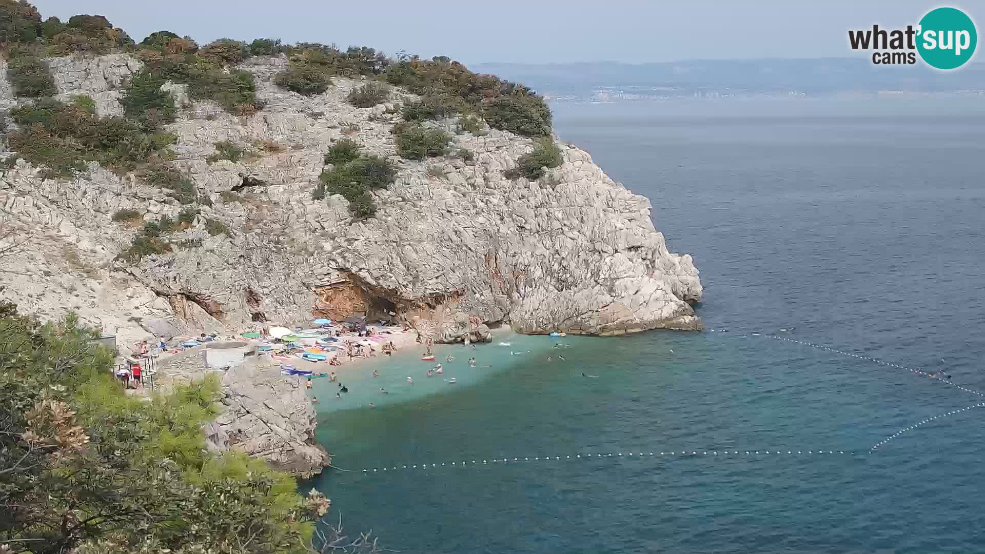 Spletna kamera Brseč plaža – Mošćenička Draga – Hrvaška