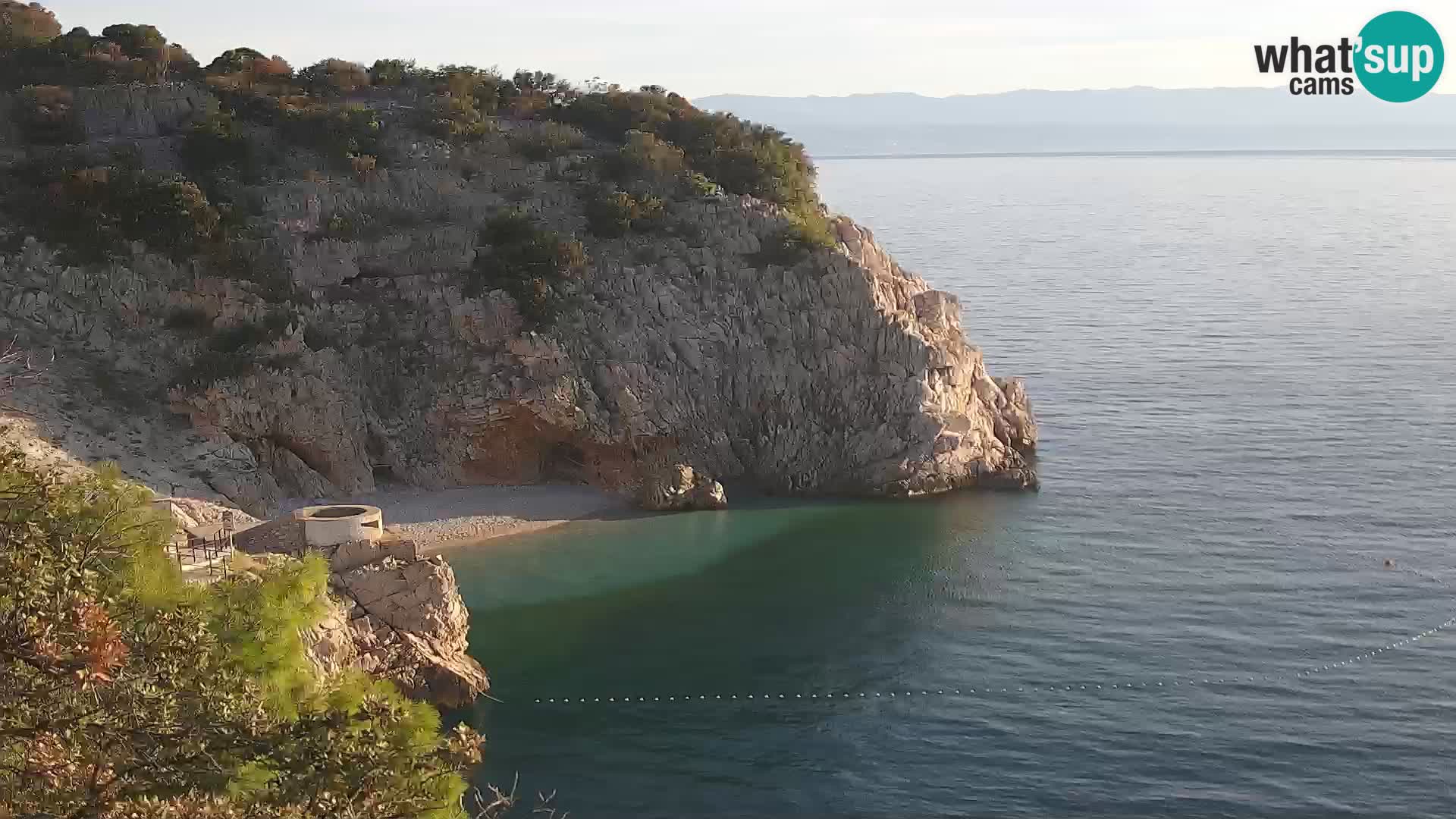 Spletna kamera Brseč plaža – Mošćenička Draga – Hrvaška