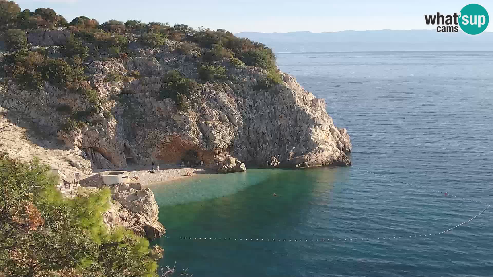 Cámara web de la playa de Brseč en Mošćenička Draga, Croacia