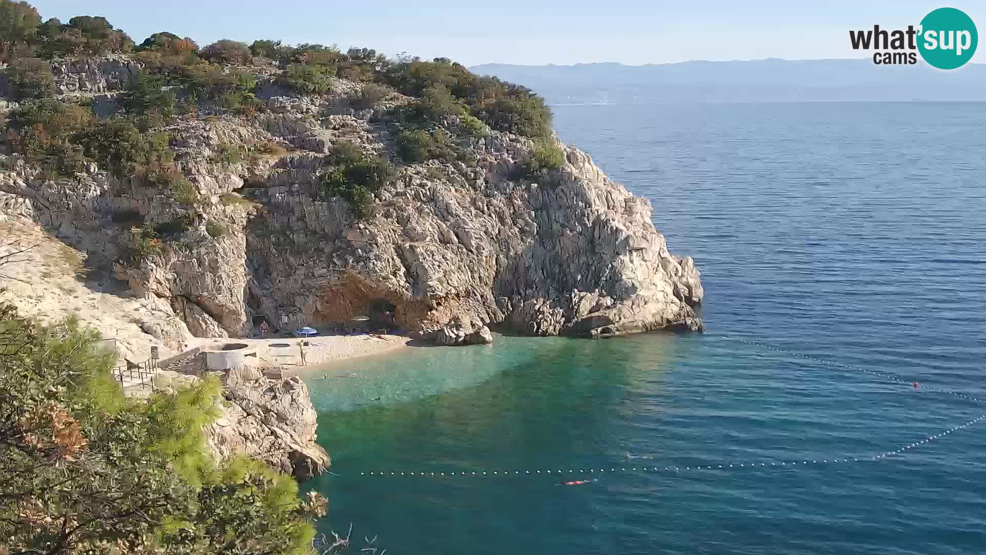 Spletna kamera Brseč plaža – Mošćenička Draga – Hrvaška