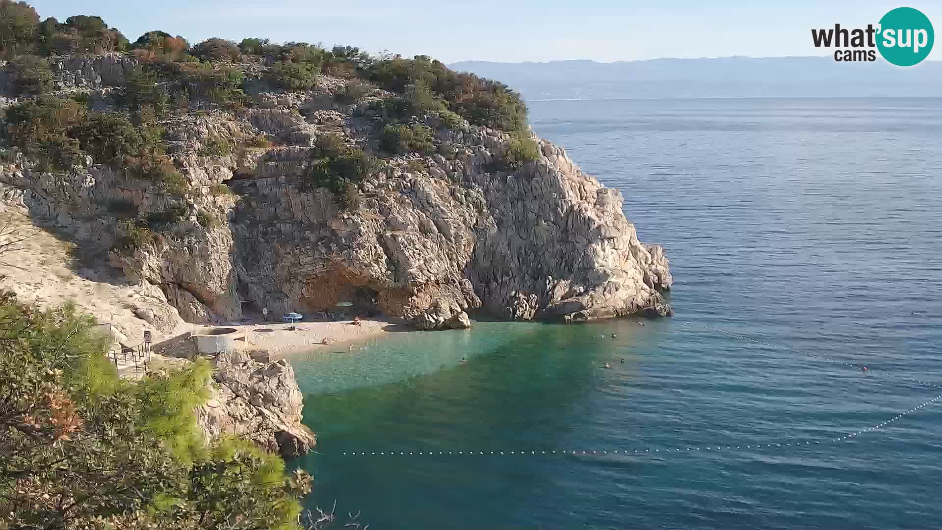 Webcam plage Brseč à Mošćenička Draga, Croatie