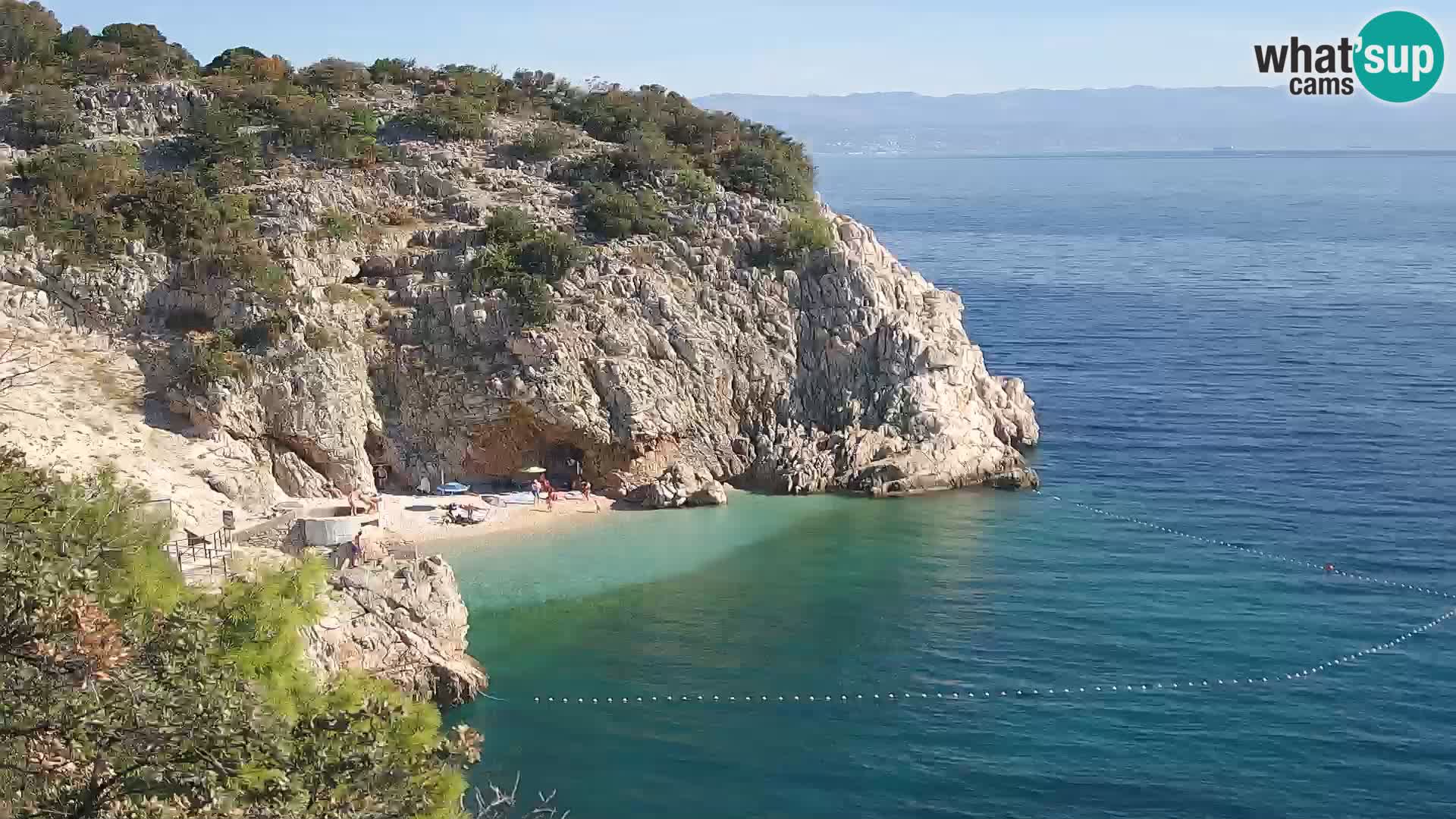 Spletna kamera Brseč plaža – Mošćenička Draga – Hrvaška