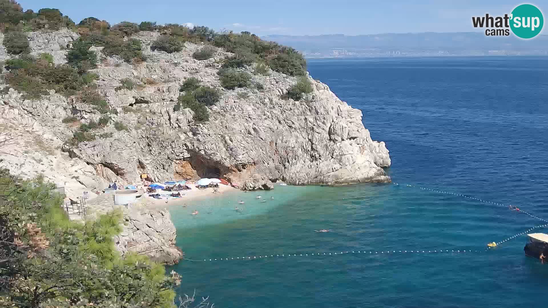 Spletna kamera Brseč plaža – Mošćenička Draga – Hrvaška