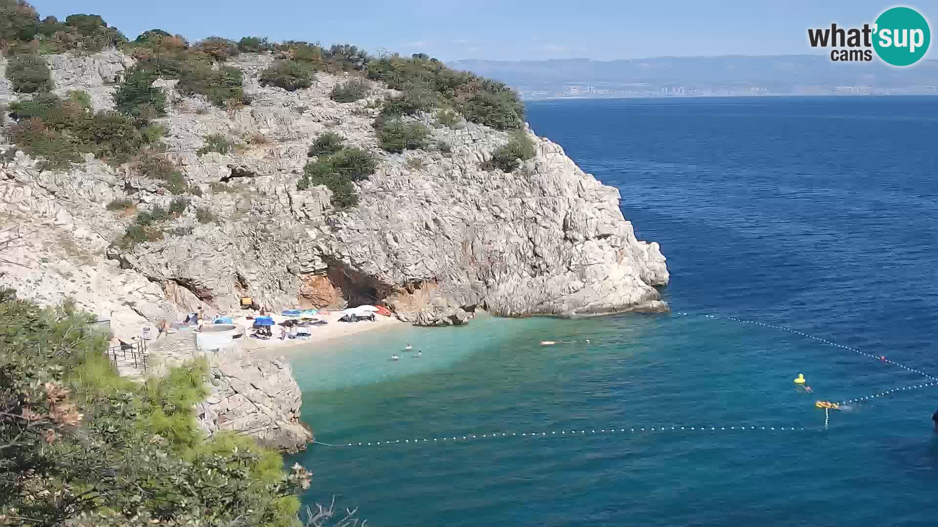 Webcam plage Brseč à Mošćenička Draga, Croatie
