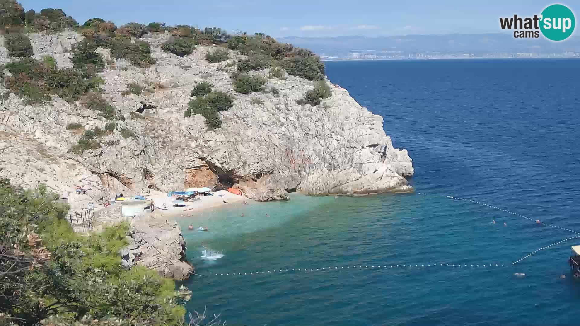 Spletna kamera Brseč plaža – Mošćenička Draga – Hrvaška