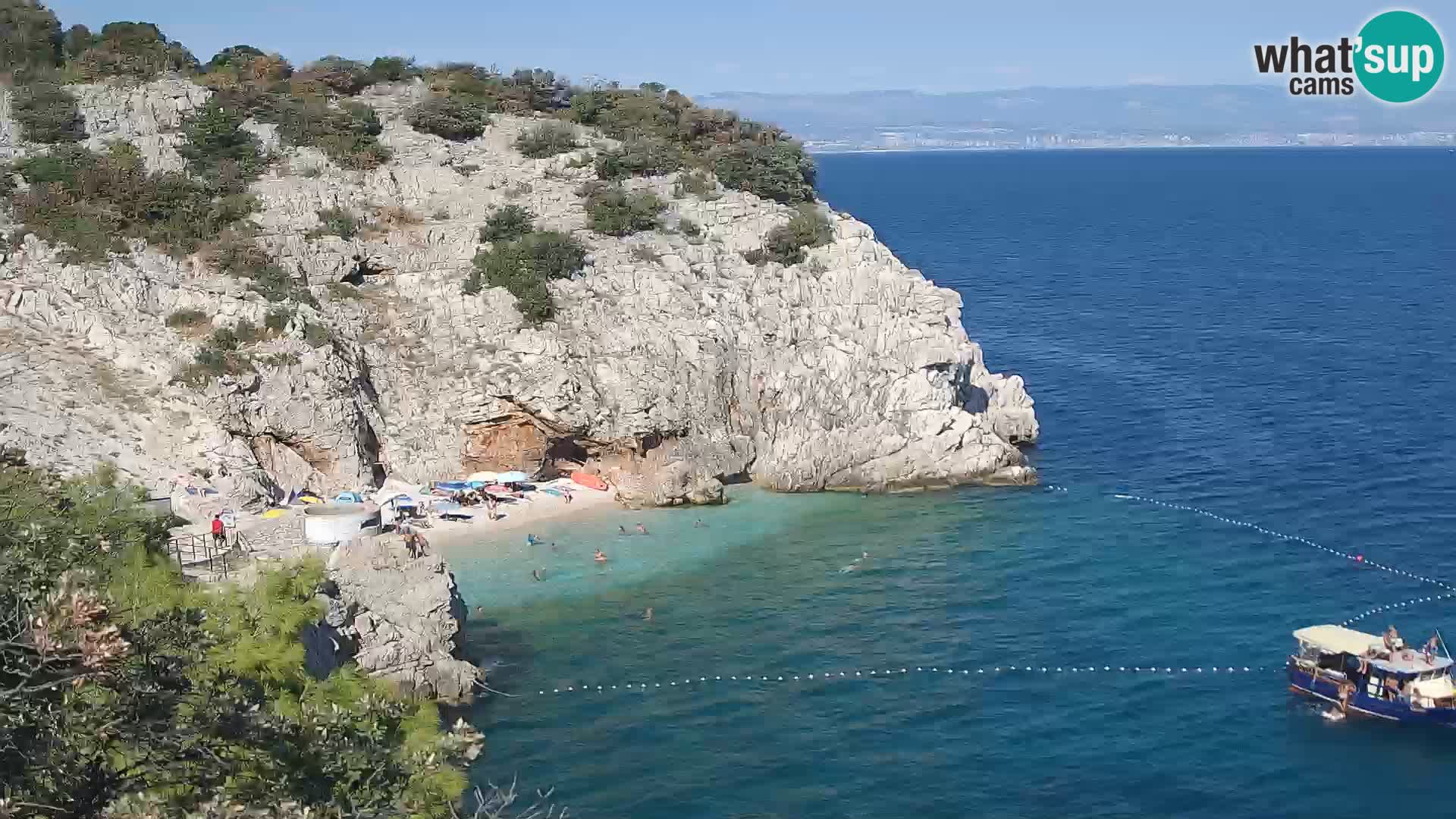 Spletna kamera Brseč plaža – Mošćenička Draga – Hrvaška