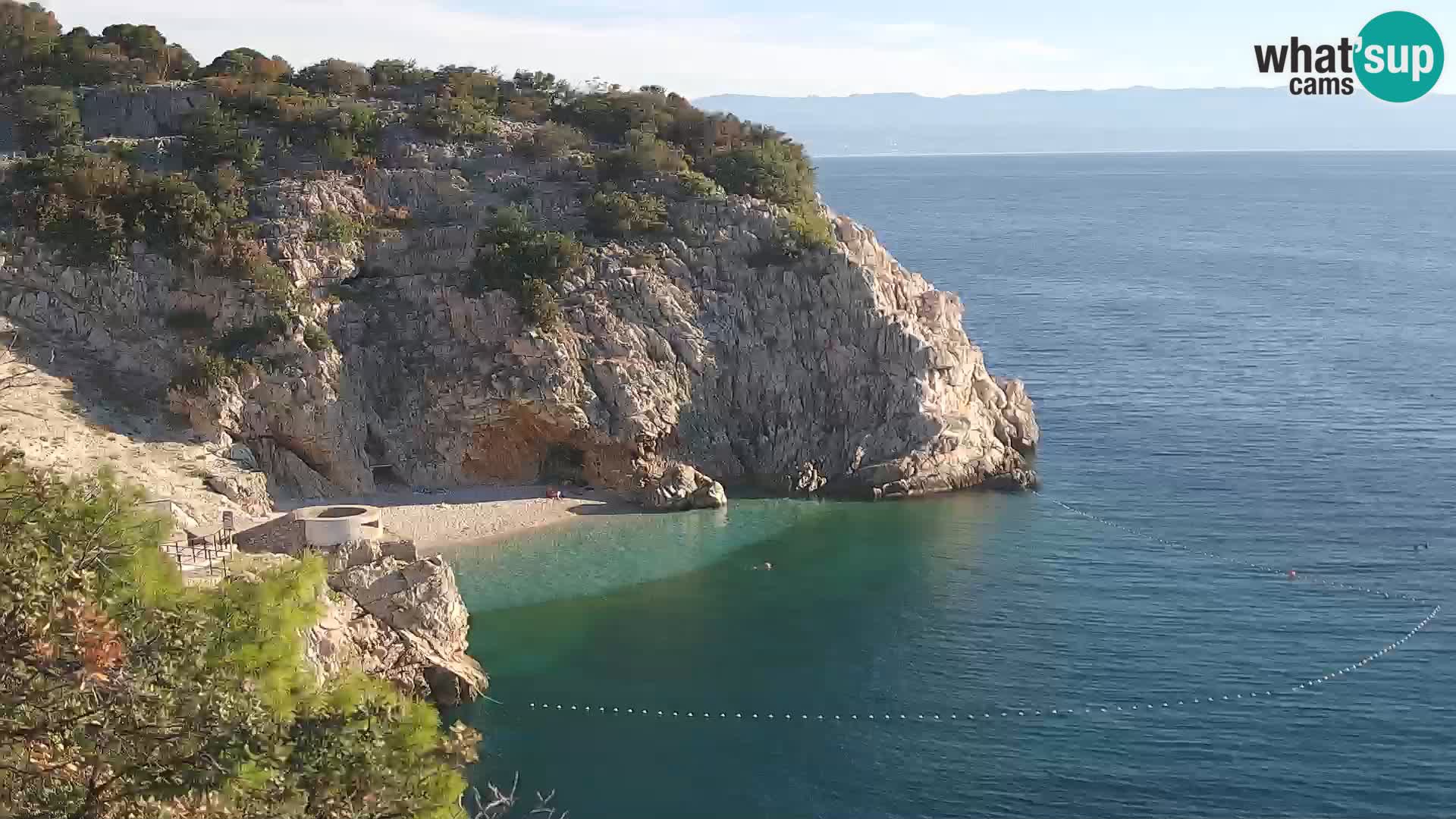 Spletna kamera Brseč plaža – Mošćenička Draga – Hrvaška